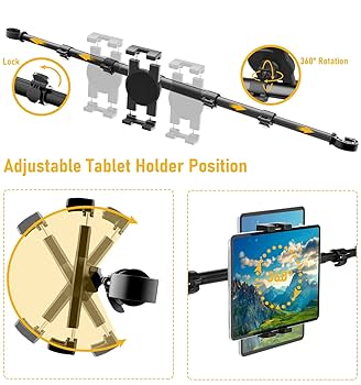 Support Tablette Voiture Oilcan - Rétractable, Rotation 360° - Fixation Sur Appuie-tête Pour Enfants, IPad, Switch, Téléphone