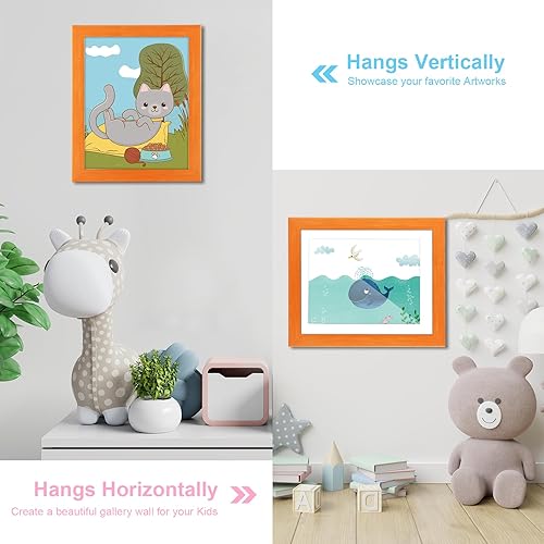 Miniatura 194 de [Paquete de 2] Marcos de arte para niños, marcos de arte para niños, de 8.5 x 11 pulgadas, con apertura frontal, intercambiables, marco de Crema