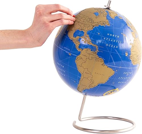 Miniatura 3 de Bullseye Office Globo magnético único para el aula del mundo, esfera magnética de pie de 10 pulgadas para escritorio de oficina o aula, globo