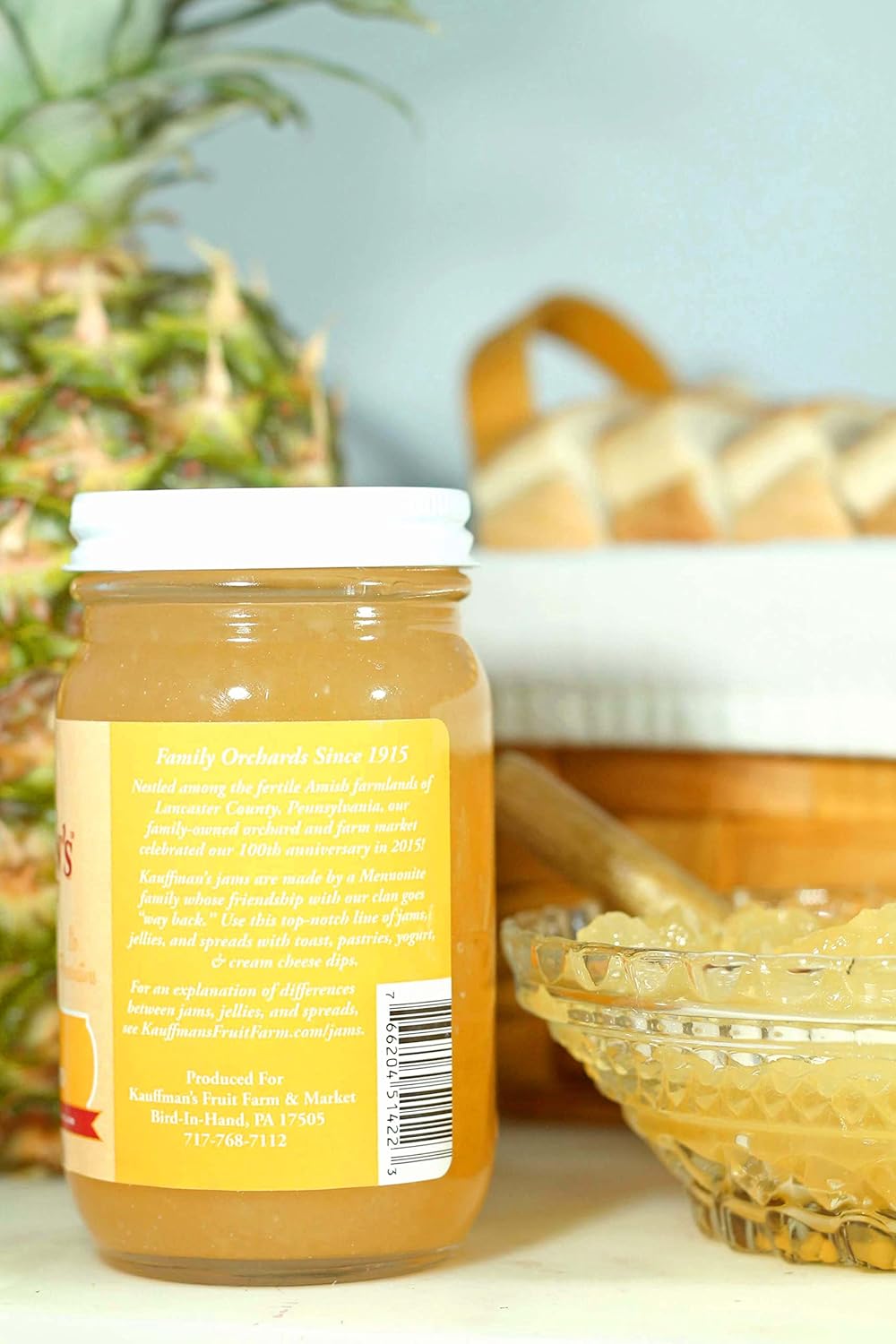 Kauffman Orchards All-Natural Pineapple Jam, No Preservatives, 9 Oz. (Pack of 6)