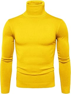 Suéter de cuello alto para hombre, color liso, suave, flexible, capa base, manga larga, ajustada, debajo de la camisa, camiseta de compresión, cuello enrollado, cómodo y cálido para otoño