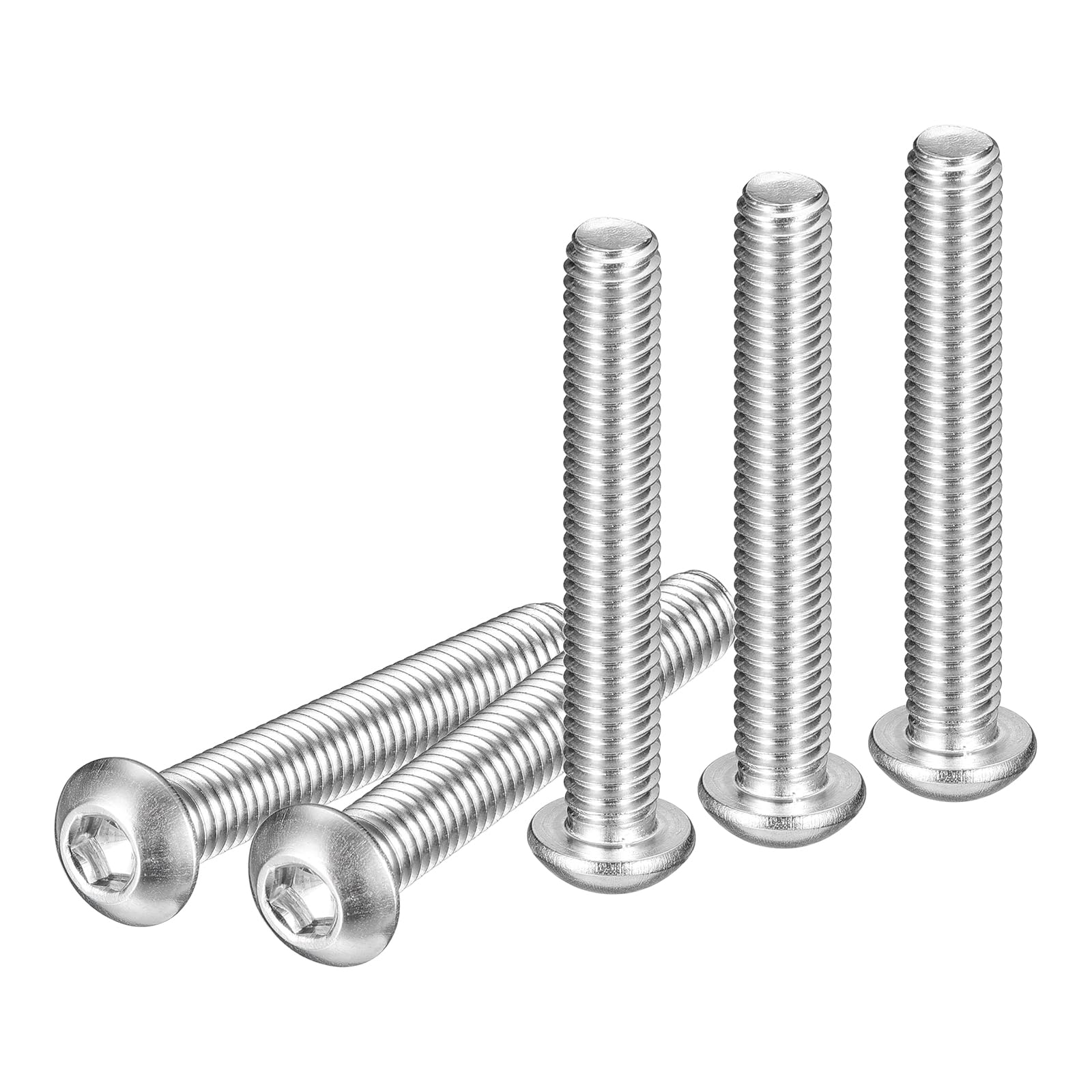 DTGN M6-1x40mm Button Head Socket Cap Screws - 10Pack - Good for Machine - 304 Stainless Steel 18/8 - Hex Drive Full Thread Fasteners