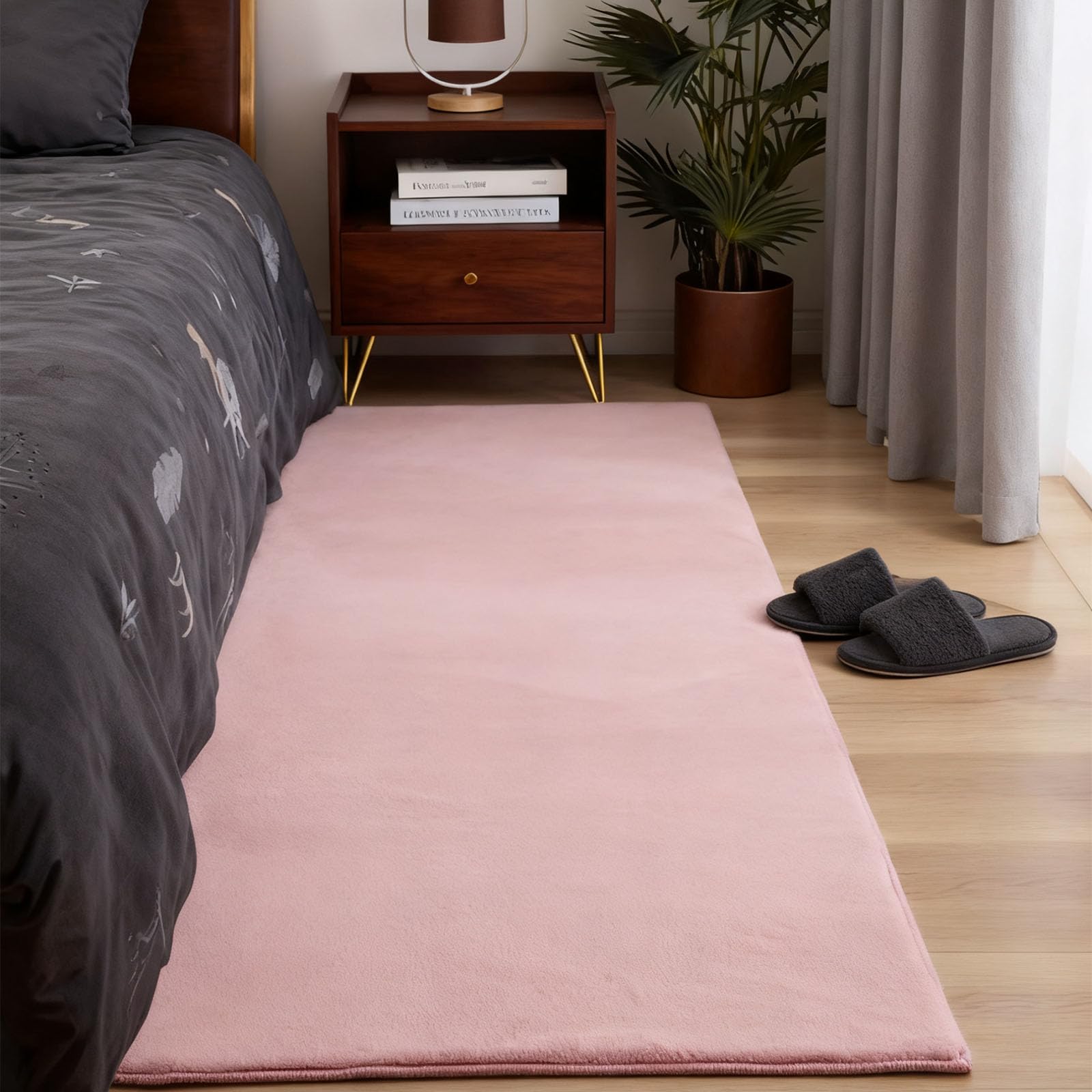 Tapis antidérapant lavable rose 210 x 230 cm pour dire adieu aux tapis qui glissent