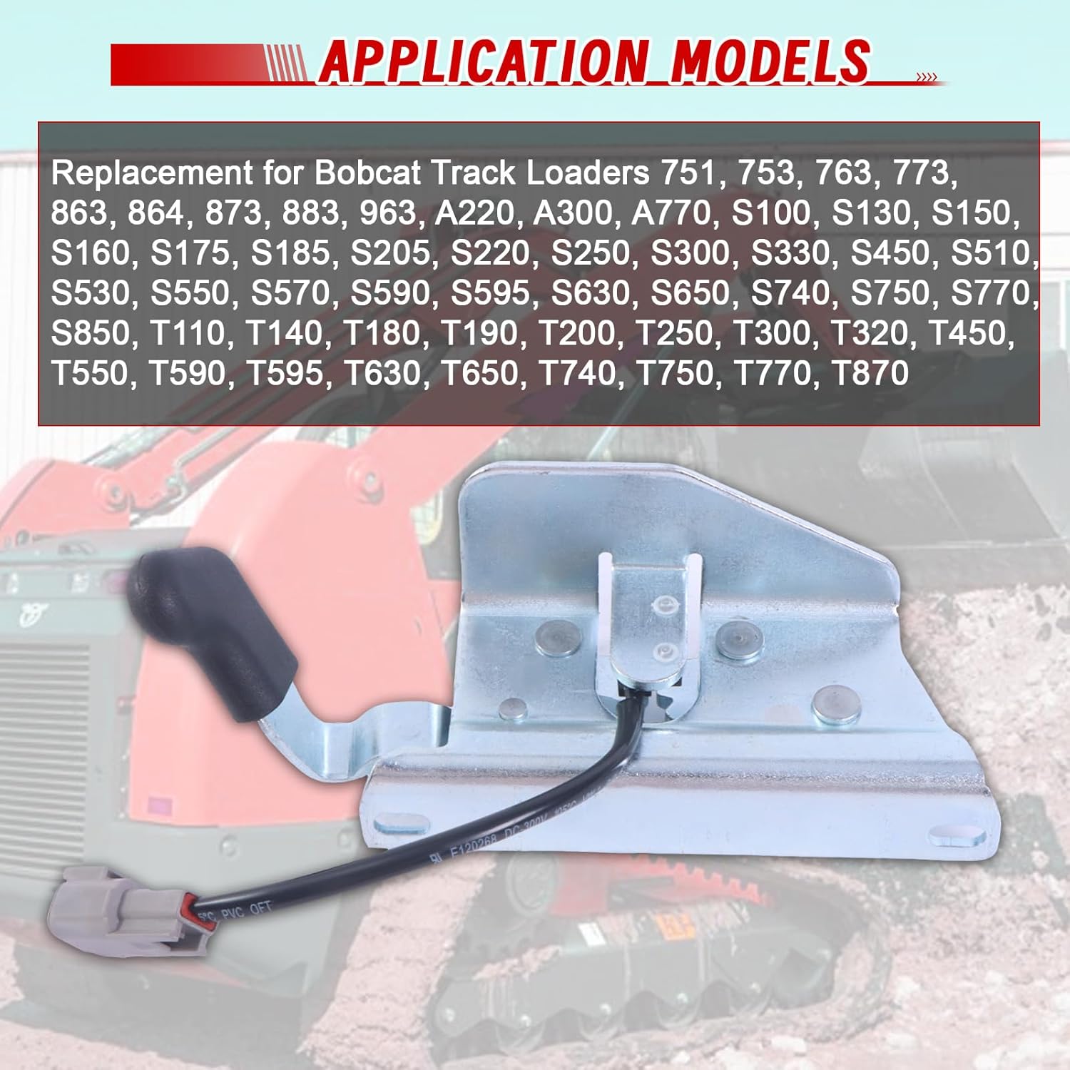 Door Latch Lock, 7109661 1PC Skid Steer Loader Front Door Latch Lock with Sensor Replacement for Bobcat T250 T300 T450 T550 T590 T650 T740 T750 T770 T870