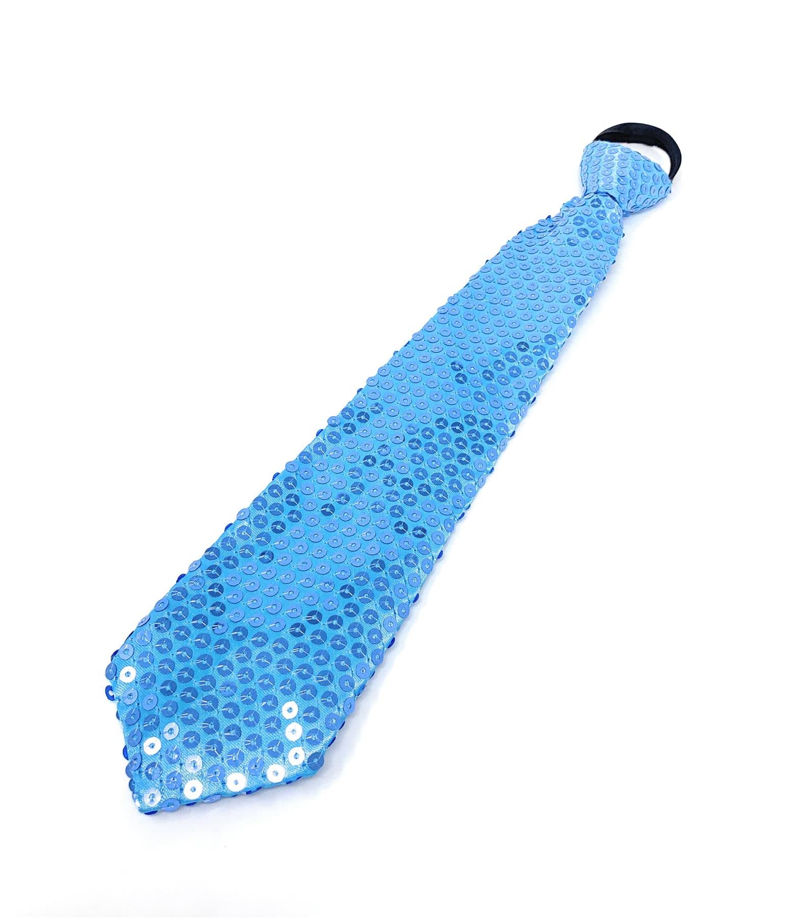 Cadoline Men's Turquoise Pre Tied Sequin Polyester Fancy Dress Clip On Tie 38 X 8Cm