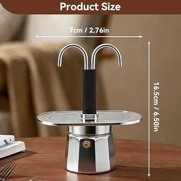 Stovetop Espresso Maker, Double Spout 2 Cup Coffee Maker Italian Coffee Machine for Espresso Double Head Mocha Pot for Home Outdoor Camping (Decagon Base)