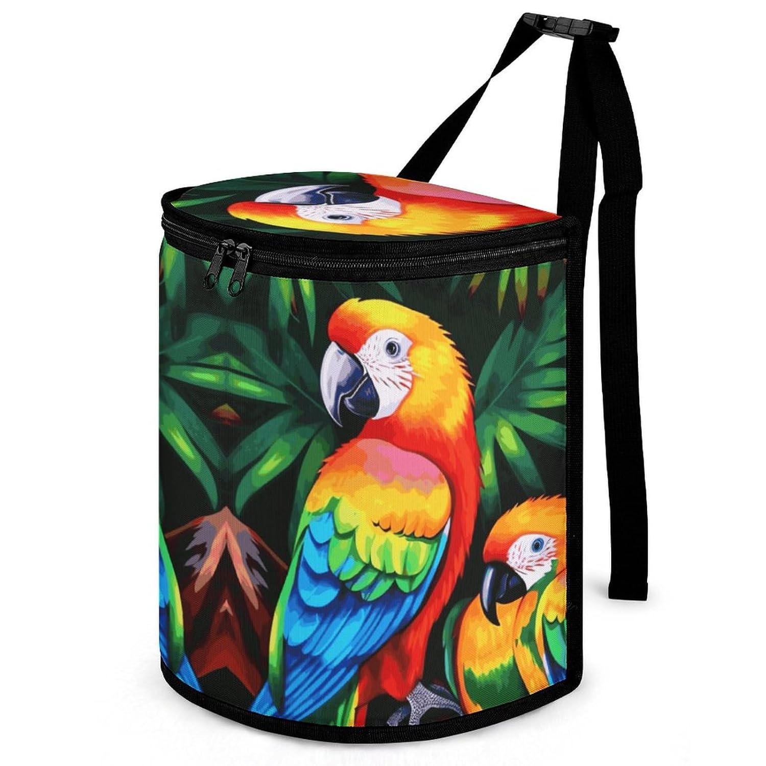 Colored Parrot Car Trash Can Bin Bag Waterproof Car Garbage Can Bag Trash Can for Car Car Trash Can for Women Men Garbage Can for Car Car Trash Can with Lid Trash for Car Trucks Rvs