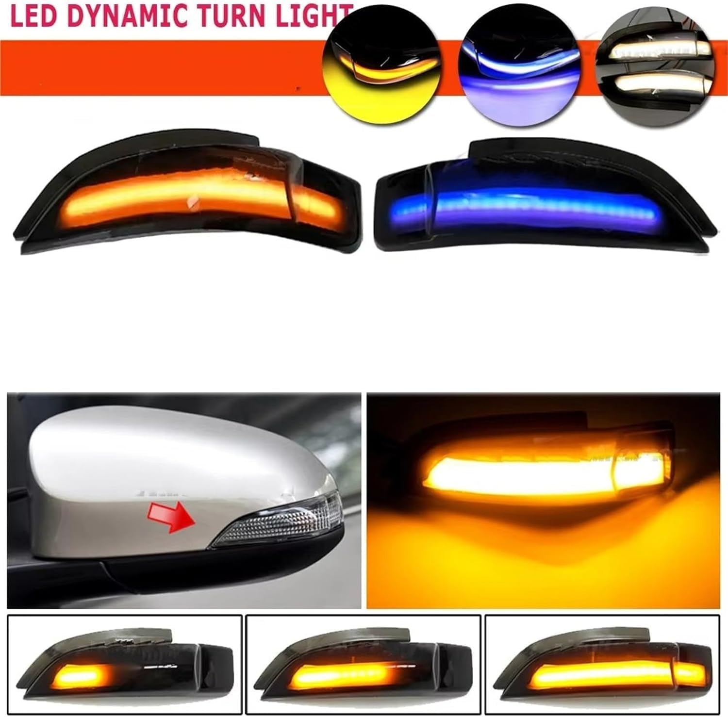 Turn Signal Light for Toyota for Aqua for Corolla for Axio Rearview Mirror Indicator Lamp Led Dynamic Turn Signal Light Wing Mirror Turn Signal Light