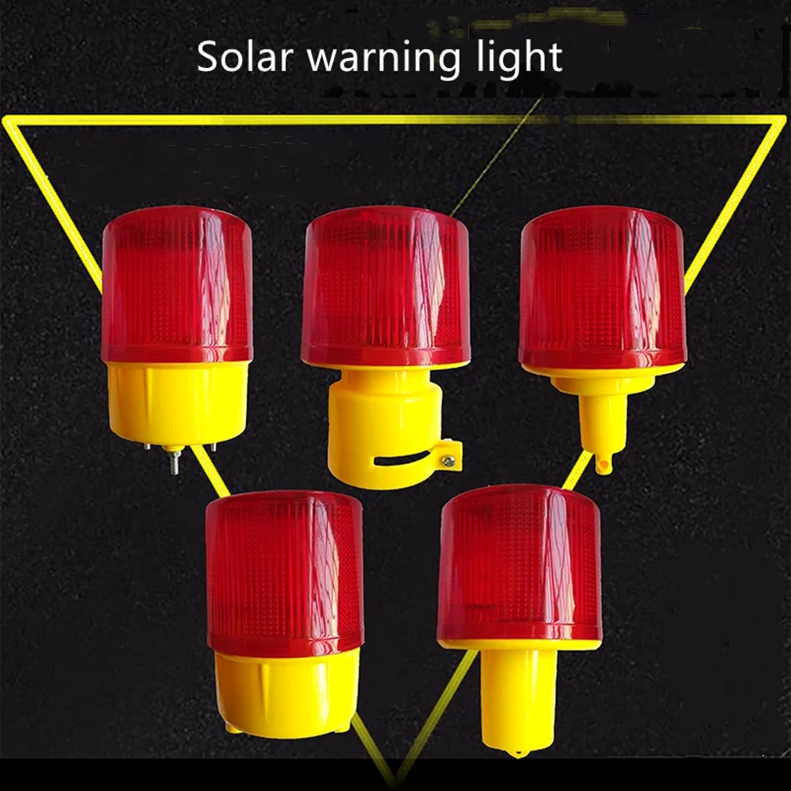 Luces LED de advertencia de emergencia con batería de 1200mAH con energía Solar/luz de baliza/luces de alarma de tráfico/lámpara indicadora de seguridad de grúa torre(Sleeve type)