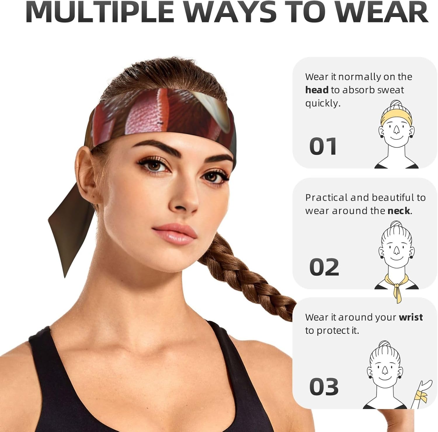 Sports Head Tie Workout Headbands Non Slip Sport Sweatbands Yoga Hairbands for Travel Fitness Athletic Moisture Wicking - A Brood of Chickens
