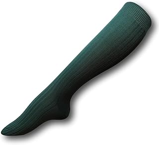 Calcetines acanalados para uniforme escolar hasta la rodilla, color verde botella, verde, UK Zapato 6-9