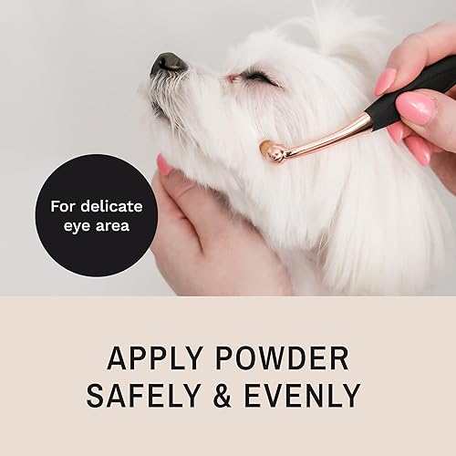 Miniatura 4 de Eye Envy ProPowder - Cepillo aplicador para perros y gatos  Uso para aplicar de forma segura y uniforme polvo de manchas de lágrima pequeño cabello