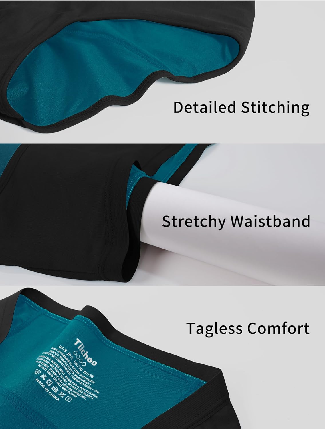 TIICHOO Period Underwear for Women Heavy Flow Soft Menstrual Panties Teens Ladies Leakproof Incontinence 5 Pack - Image 5