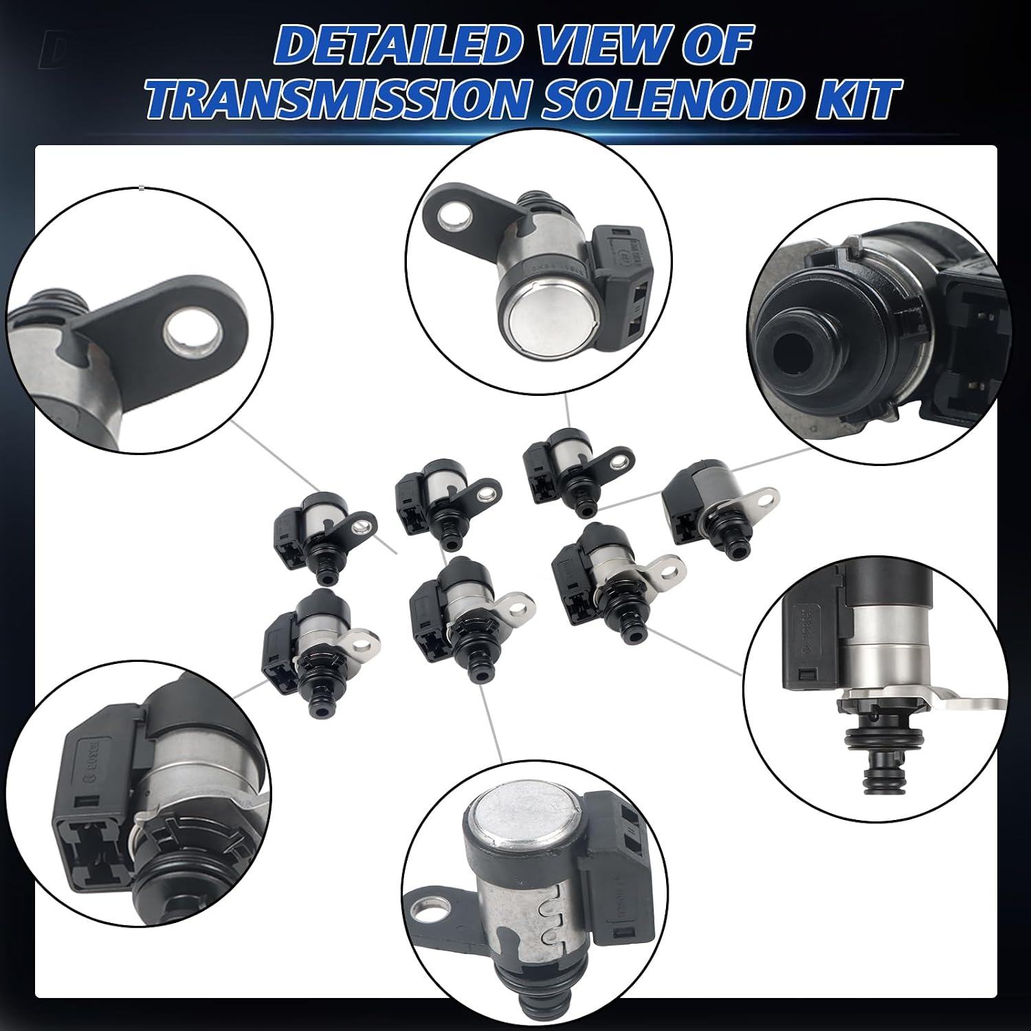 7pcs RE5R05A Transmission Solenoid Kit Fits for Armada Sorento Titan V8 5.6L 2004-2009 2010 Replace OE 63431A-U 319411FX02