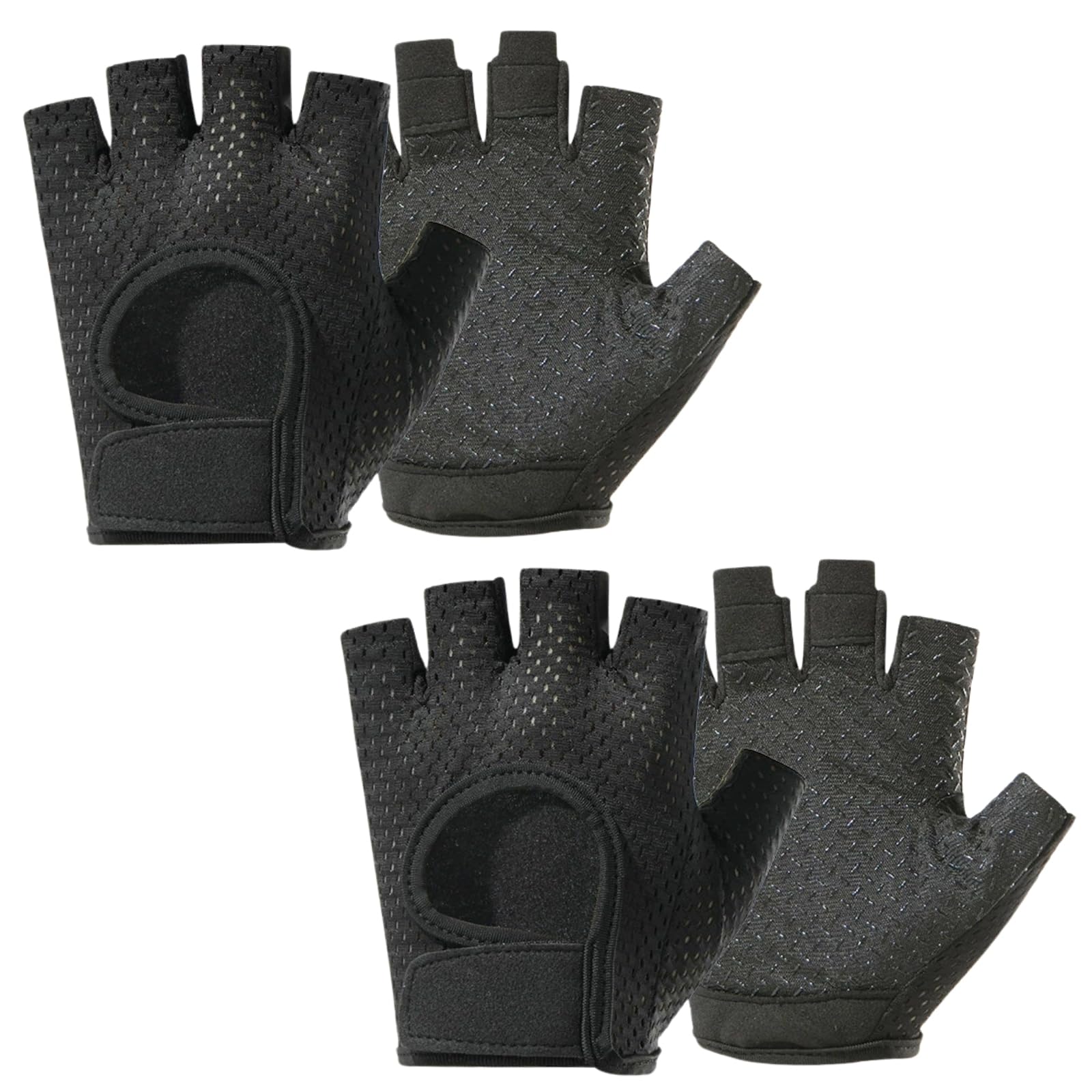 KEYRI 2 Paar Trainingshandschuhe für Damen und Herren, Atmungsaktiv Fitness Handschuhe Gym Handschuhe Sporthandschuhe für Krafttraining Radfahren Gym Übung Bodybuilding Gewichtheben (Schwarz)