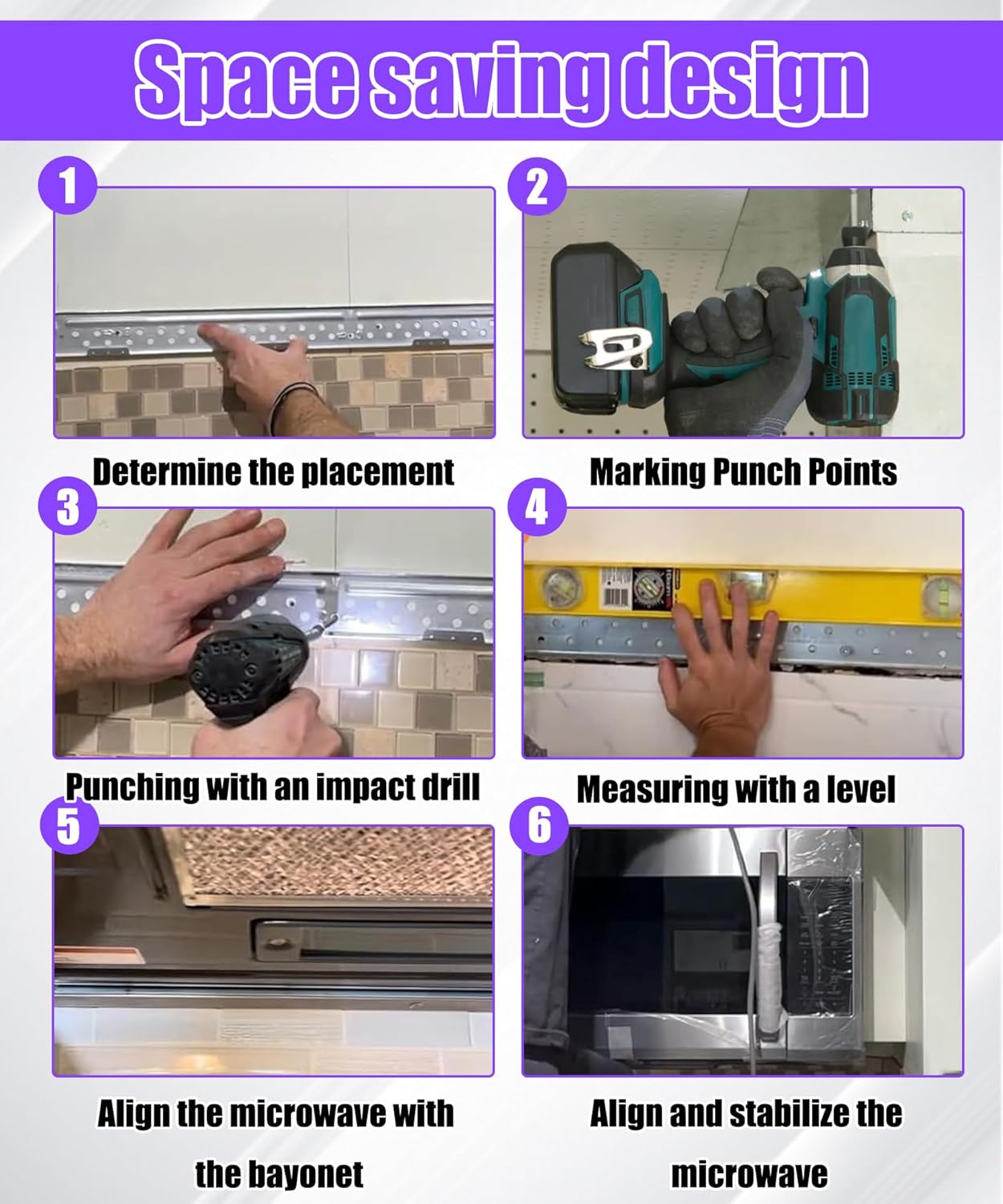 5304509487 Microwave Wall Mount Plate Kit Fits for Frigidaire, Crosley, Kenmore Microwave,Replaces 5304488426 2691361 PS5136284 Etc (with Hardware Screws Bolts）