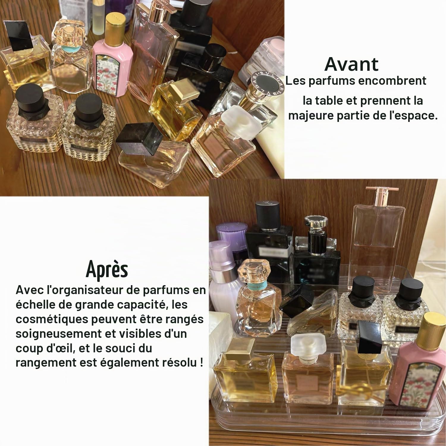 Présentoir en Acrylique Transparent 3 Niveaux - Polyvalent pour Pâtisserie, Cosmétiques, Collections, Vernis à Ongles, Épices, Figurines - Mise en Valeur