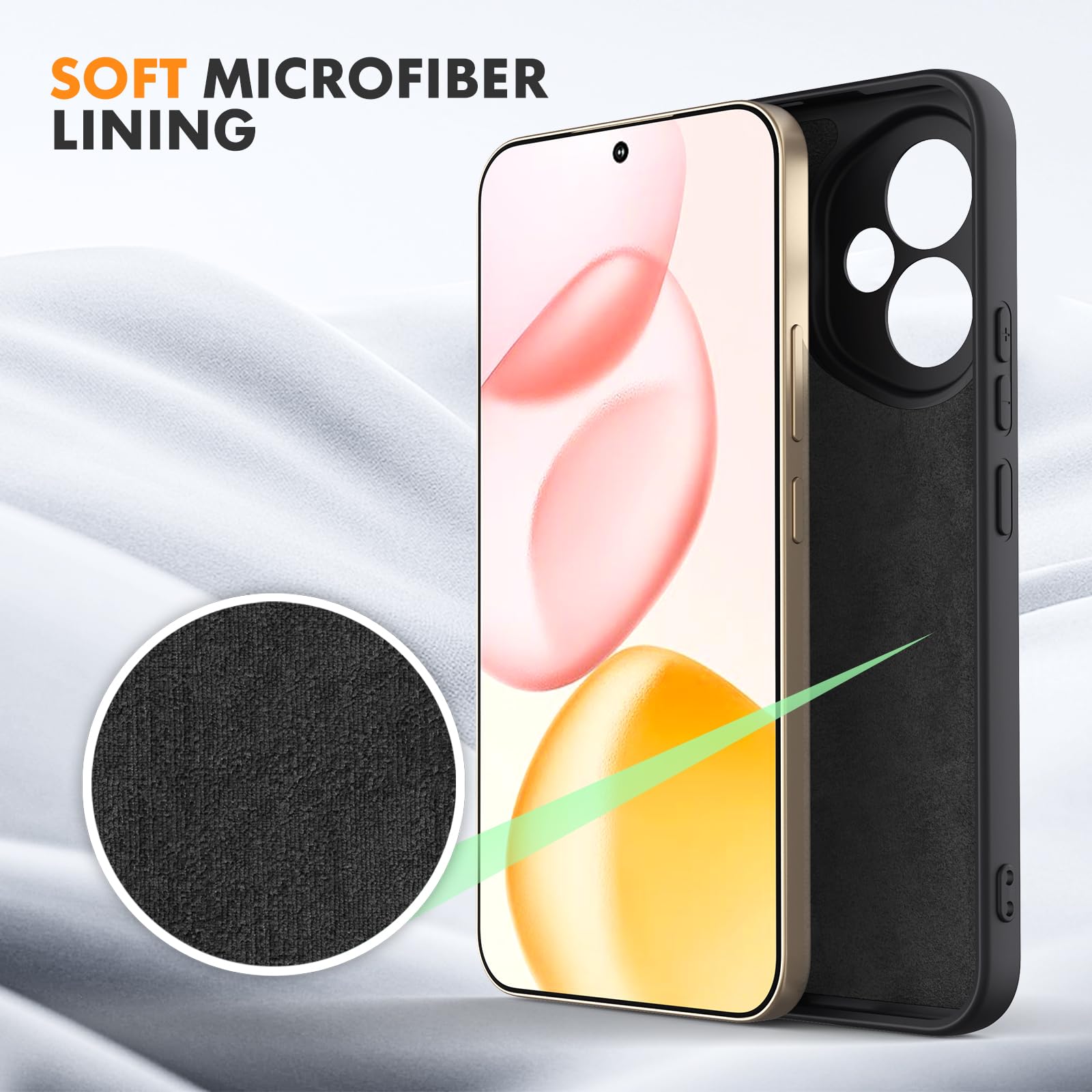 Byvuwiay Cover per Honor 400 5G, Morbida Silicone Liquida TPU Protettivo Ultra Slim Custodia Antiurto, Custodia Compatibile con Honor 400 5G - Nero