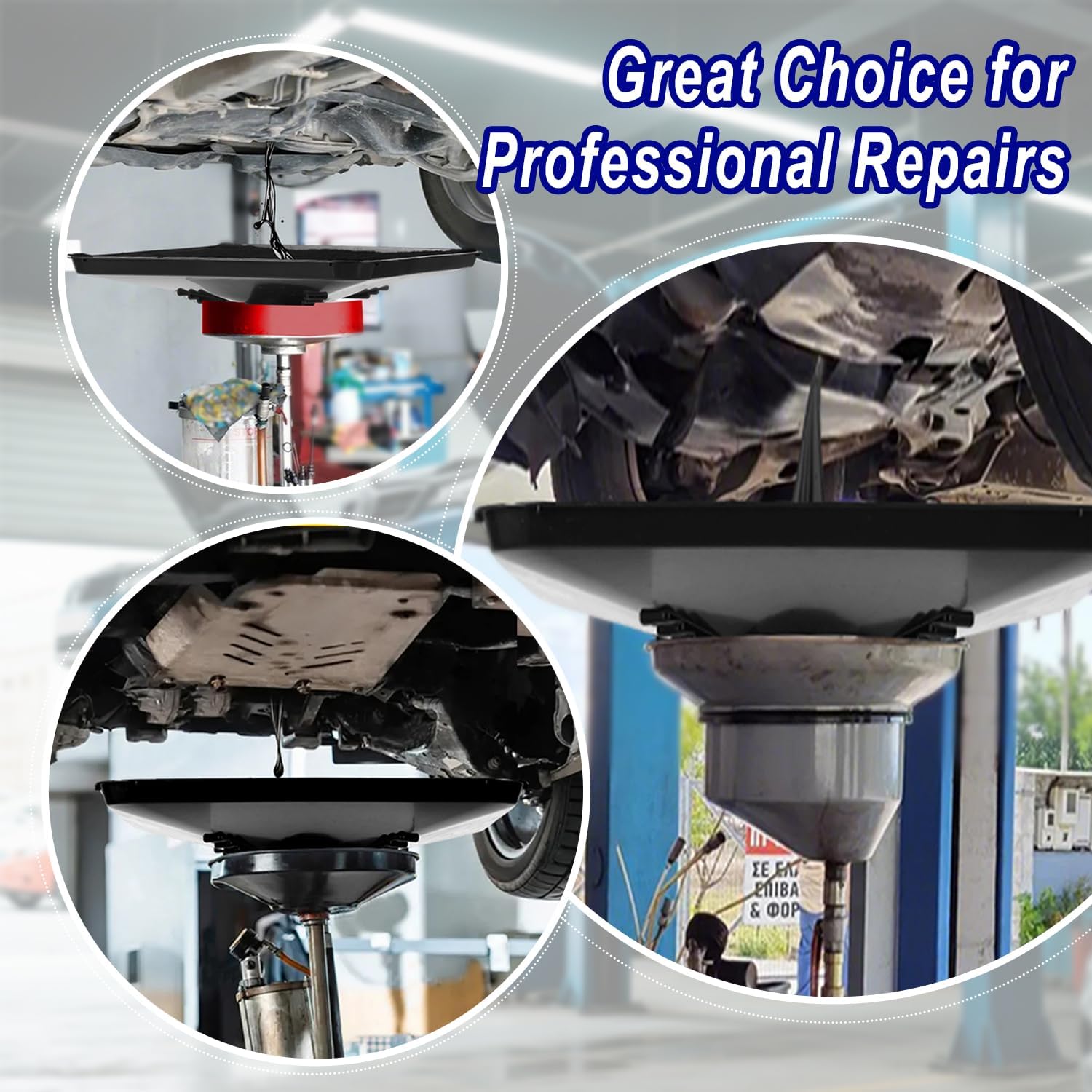 17892 Transmission Drain Pan for Lisle, 87031 87032 Oil Drain Drip Pan for Lisle Under Car with Square - 2 Pcs 22" Oil Drain Splash Pad