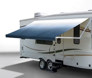 RecPro 16' RV Awning Fabric Replacement | Slate Blue Fade Vinyl