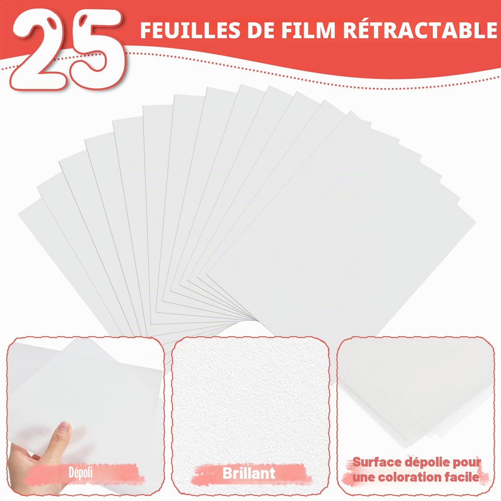 WOOWAIR Plastique Fou - 225 Pièces Shrink Film Set, Incluant 25 Plastique Fou A4 - Translucides - 200 Accessoires de Porte-clés, 0,3 mm Magique Kit pour les Bricolages, 20 * 29 cm