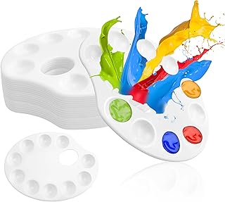 30 Pack Paint Tray Palettes, White Plastic Paint Palettes for Adult, 11 Wells Watercolor Painting Tray Palette for Amateur...