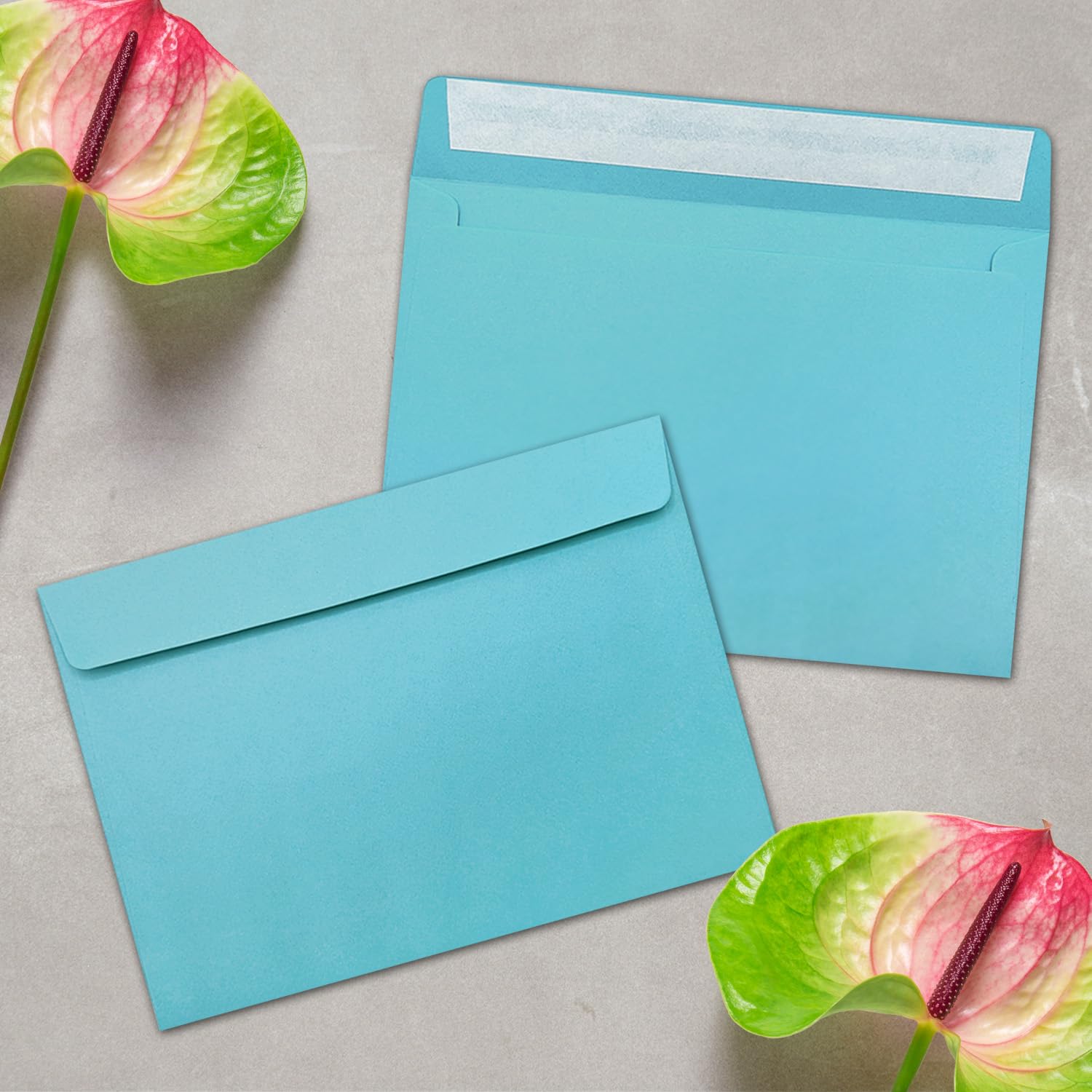 300 buste per lettere, formato DIN C5, 16,2 x 22,9 cm, con chiusura adesiva, per grandi inviti e biglietti di compleanno o matrimonio, colore: turchese