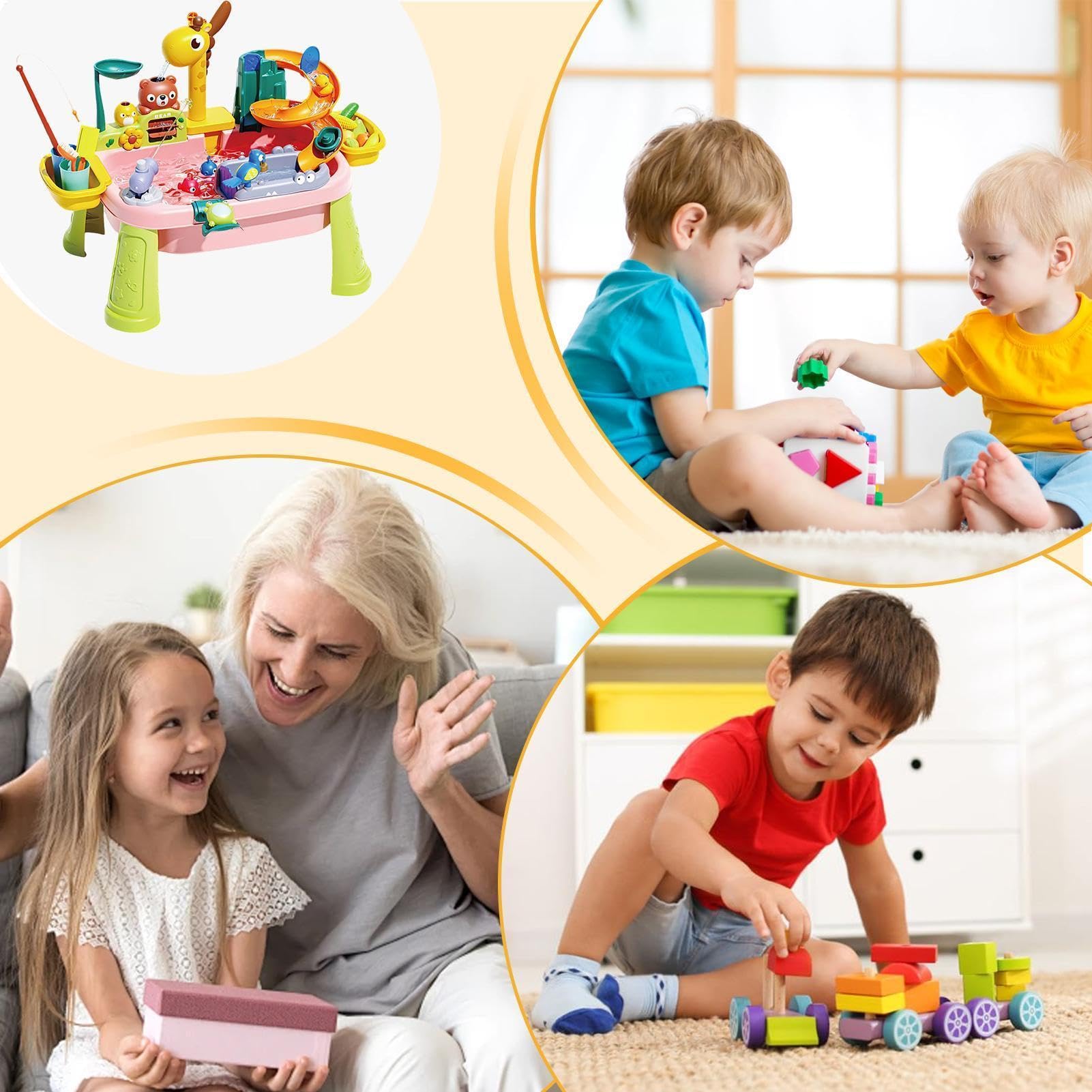 Stolik do zabaw wodnych Uroczy kran w kształcie żyrafy, akcesoria do zabawy | Dziecięcy zlew do zabawy z bieżącą wodą Dla Chłopców I Dziewczynek 1-5 Lat Przedszkolaki Plaża Podwórko Ogród
