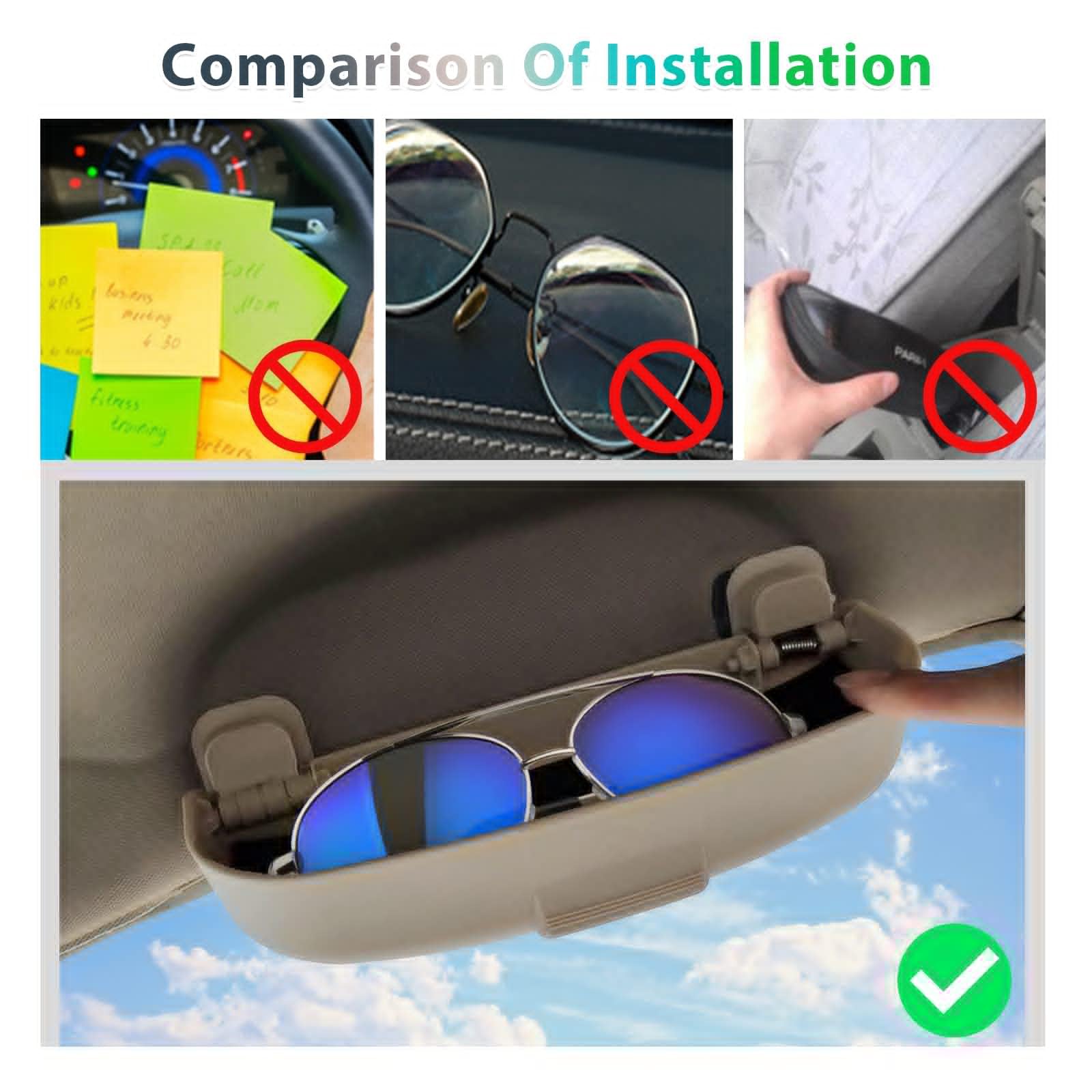Porta Occhiali da Sole per Auto per Ford Mondeo 2007-2014, Custodia per Occhiali da Auto, Scatola Portaoggetti per Occhiali da Sole per Auto, Accessori Interni,A/Black