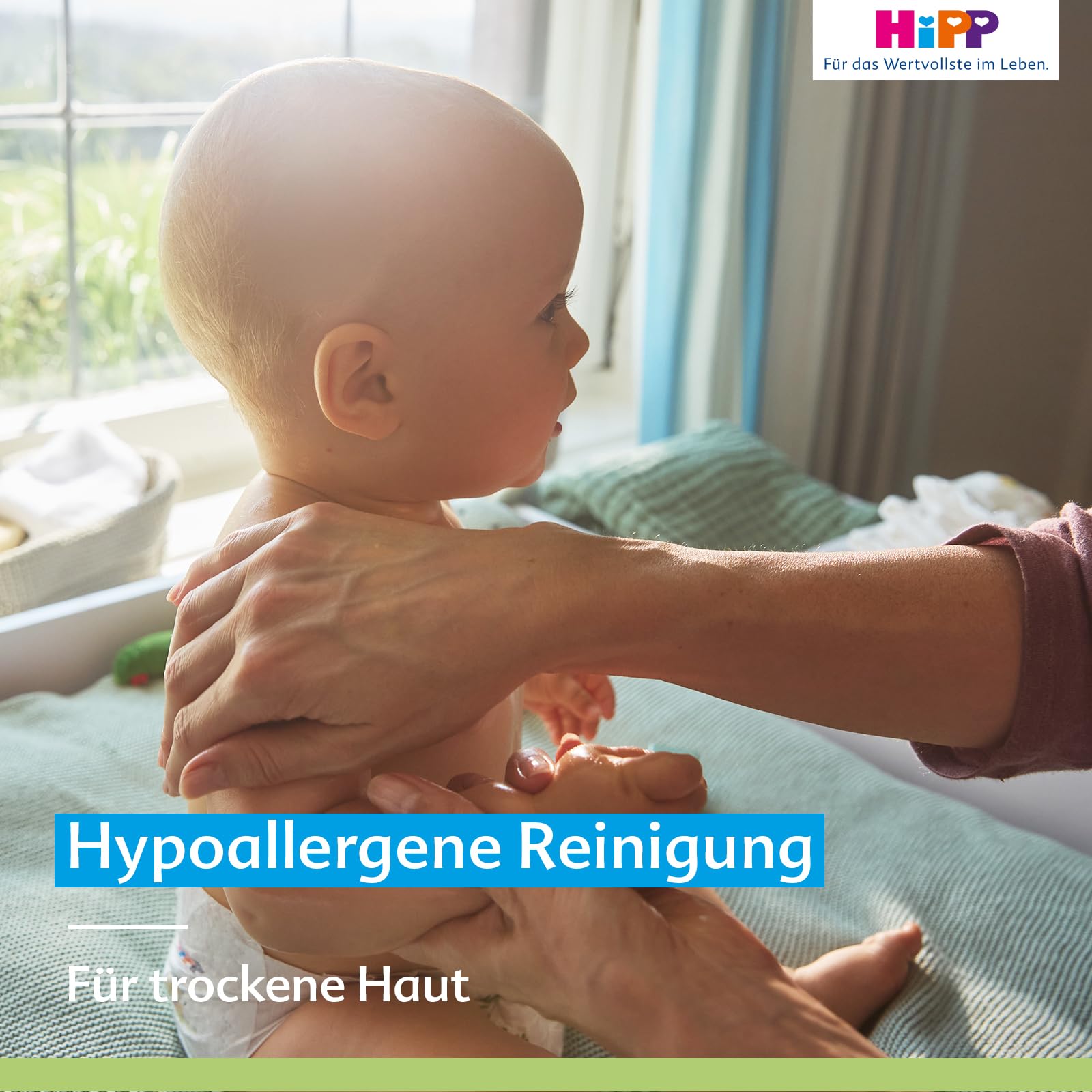 HiPP Soft & Pur - Toallitas húmedas (864 unidades (18 x 48) de alta tolerancia al 99,9% de agua, sin perfume, ideal para la piel seca y sensible del bebé, incluso para la dermatitis atópica