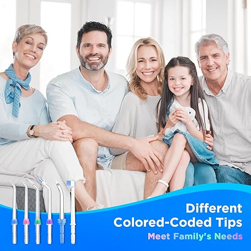 Miniatura 10 de Puntas de repuesto para irrigador dental Waterpik (6 puntas de cabezal de cepillo y estuche de almacenamiento)