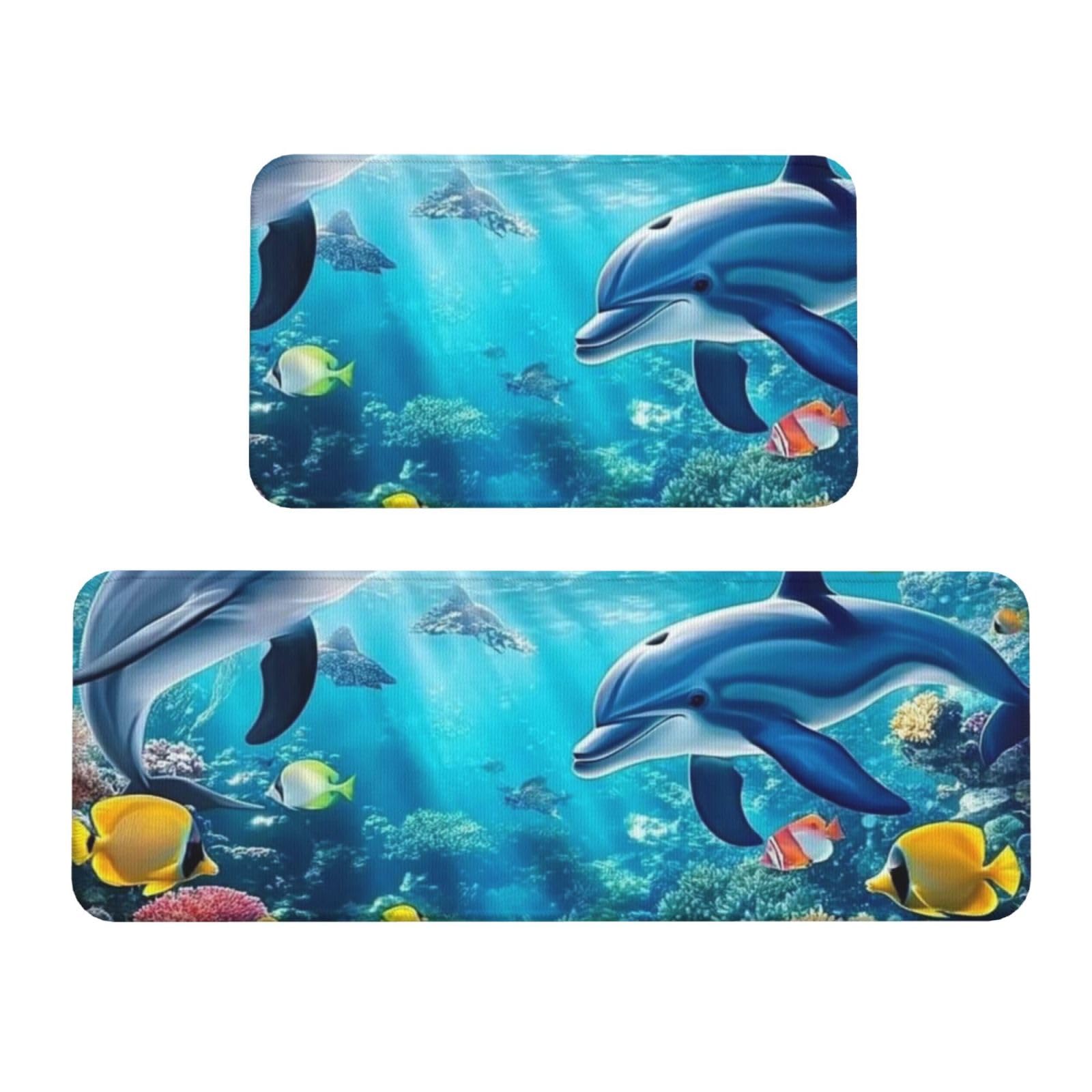 Tapetes de cocina para el suelo acolchados, juego de 2 alfombras lavantes de decoración