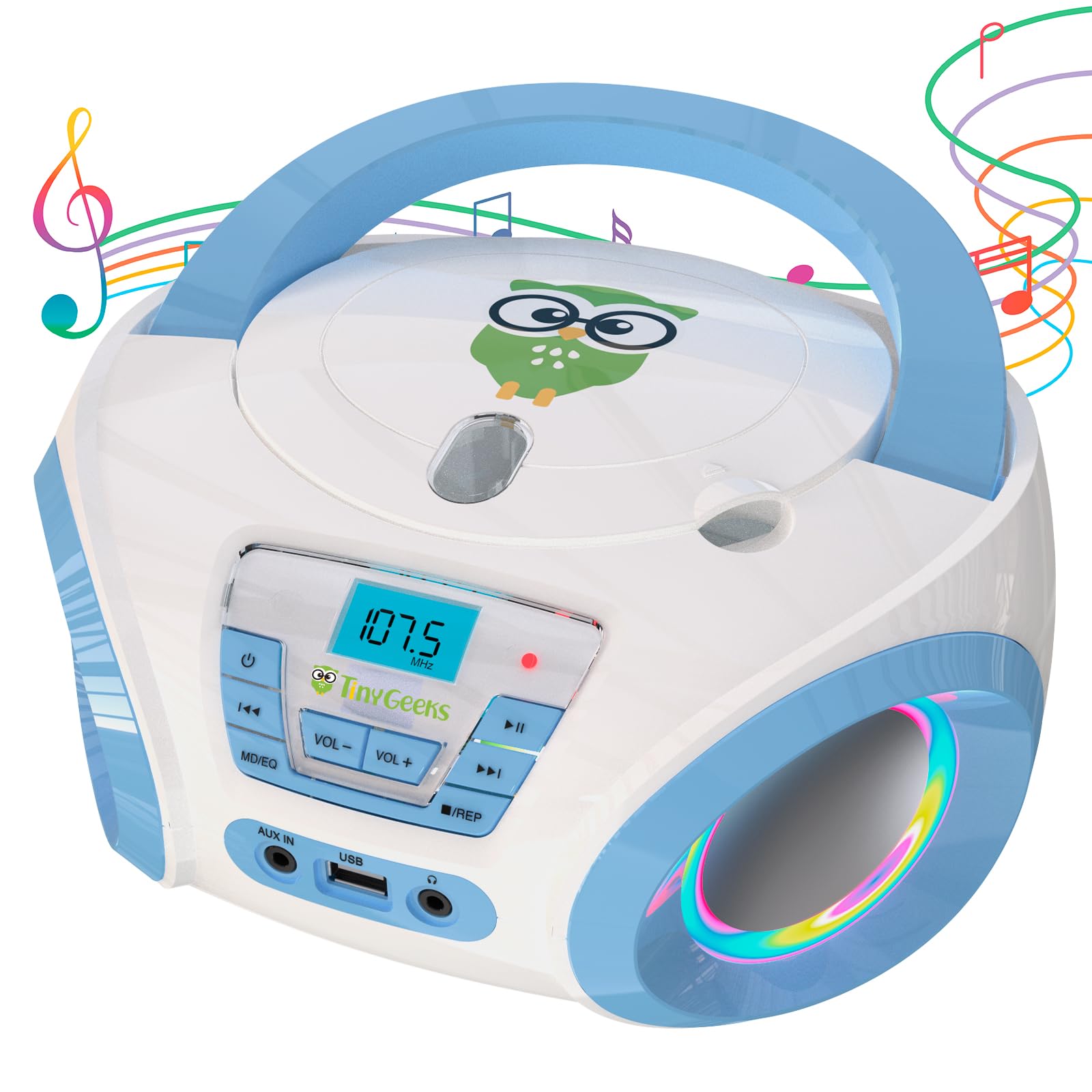 TinyGeeks Tunes Kids Boombox CD Player - portable cd players | Mubboo