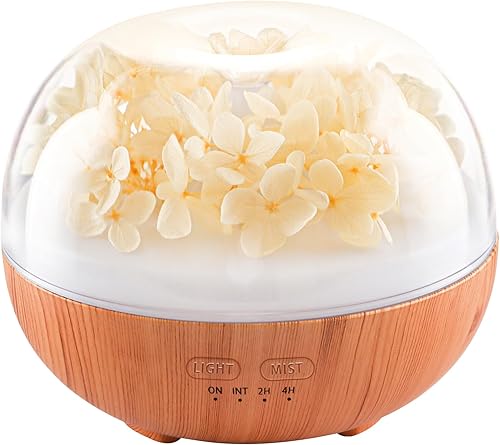 Difusor de aceite esencial de aromaterapia, humidificador difusor de aire de 10.8 onzas líquidas con 7 colores LED, temporizador y apagado