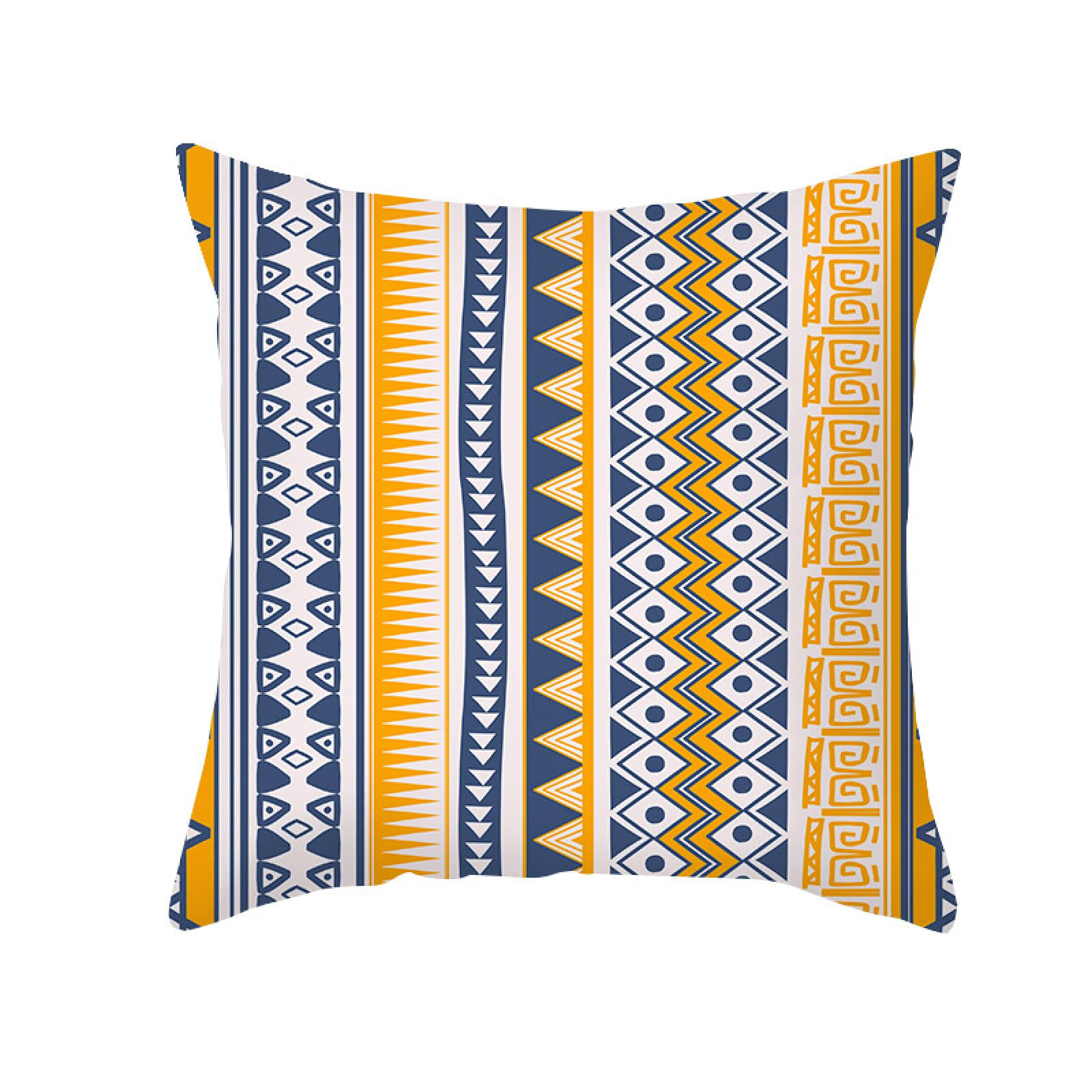 Cushion Covers Orange Bohemia Pillow Cases Soft Linen Bed Cushions with Covers Included Washable Sofa Cushions with Invisible Zip Pillowcase Breathable Pillow Cover Cushion Cover 40x40cm/1 Pack