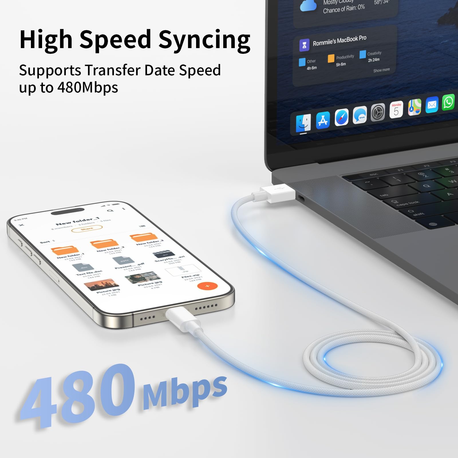 Etguuds Carplay Cable 1ft For IPhone 16 15 Pro Max/Pro/Plus, 2 Pack USB To USB C Cable For Apple Car Play IPhone 15 16, For IPad USB C Cord - USB