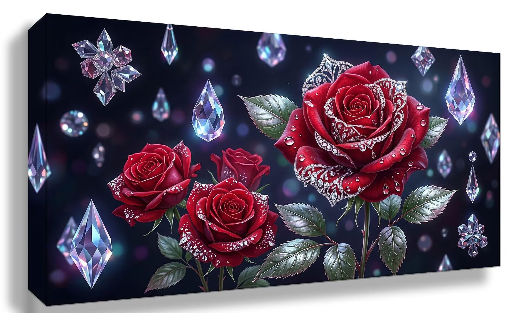 Diamond Painting Rose, Blume Diamond Painting Erwachsene, 5D Vollbohrer Diamanten Paint by Numbers, Kreatives für Erwachsene Mosaik Bastelset für Home Wand Deko, Geschenke für Frauen, 80x160cm,Cod-926