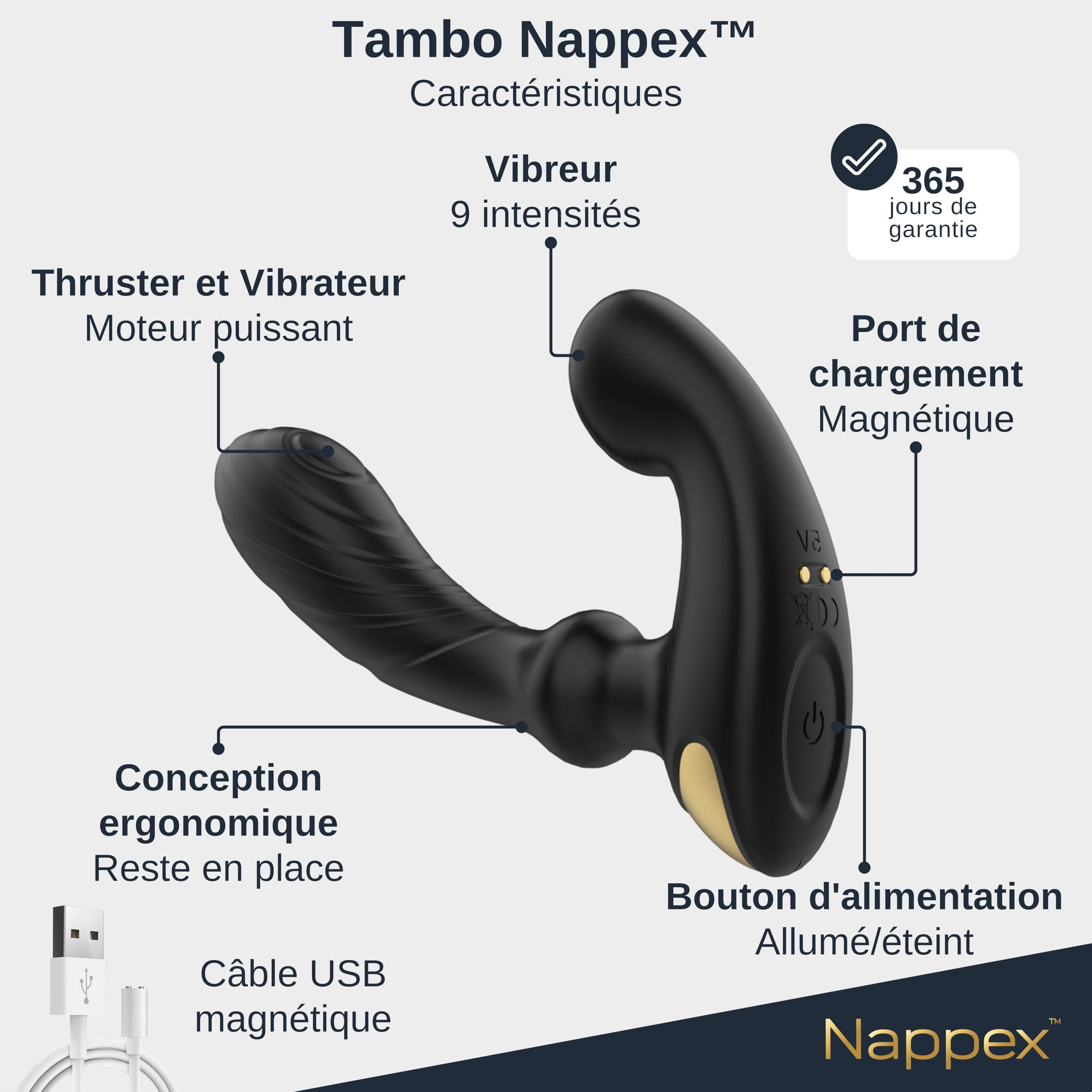 Stimulateur Prostate - Nappex Tambo - Masseur Vibrant - Vibromasseur Homme
