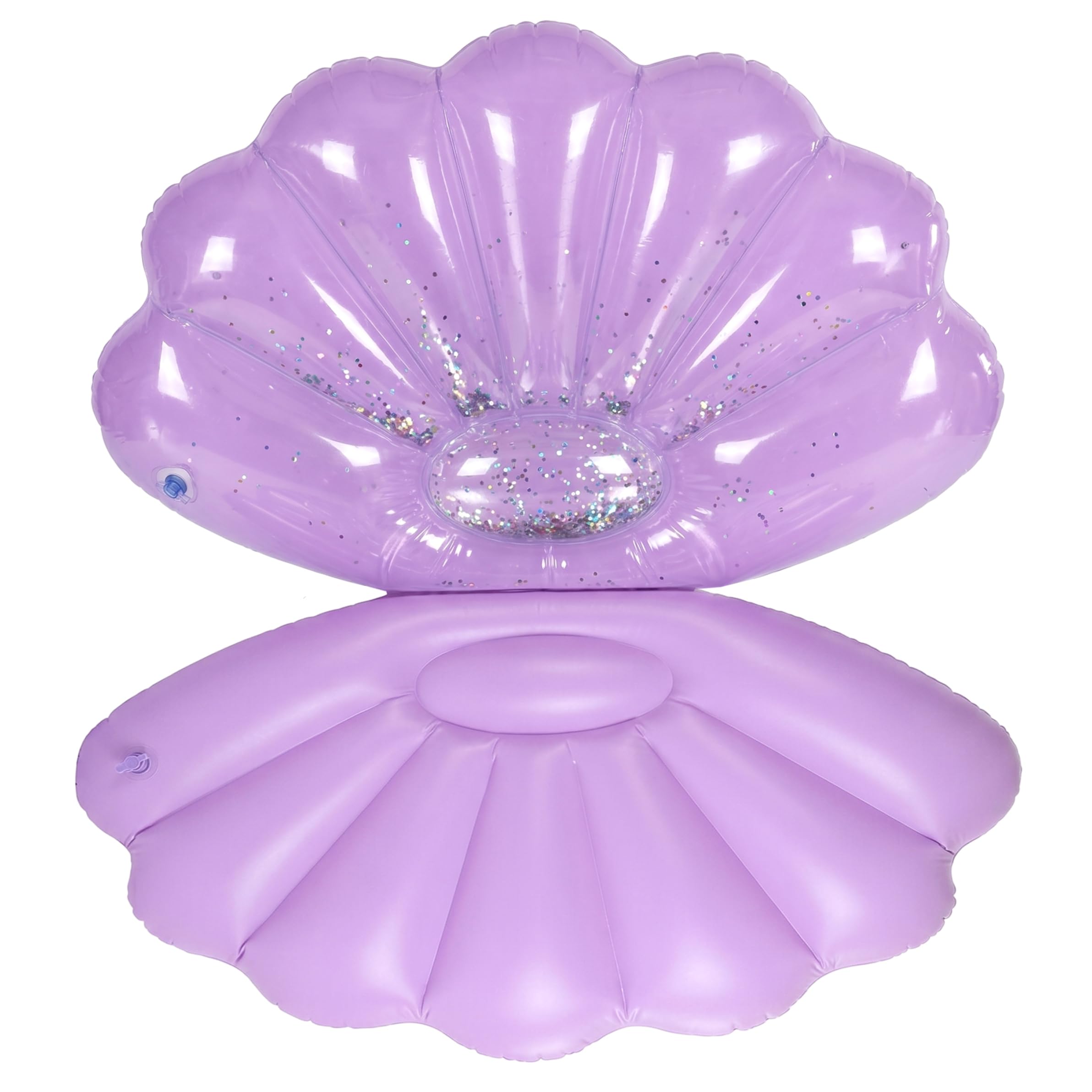 Flotador de Piscina Seashell, flotadores inflables Gigantes de PVC para Adultos, salón cómodo y Grueso para diversión en el Patio de la Playa de Verano, Morado |.Flotador de Piscina Gigante