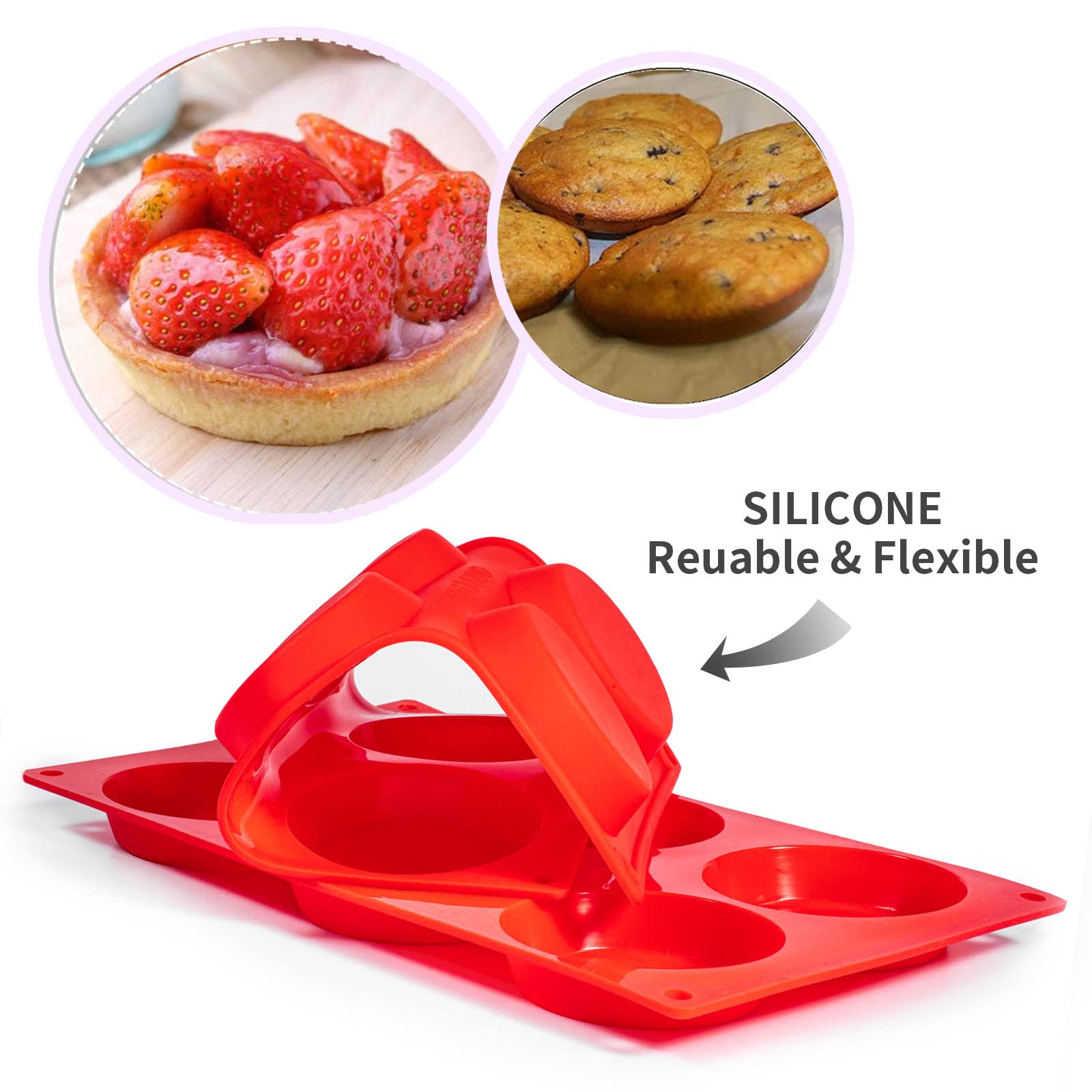 JOERSH 2 Stampi In Silicone Per Muffin E Uova – 12 Cavità Antiaderenti, Forno E Microonde