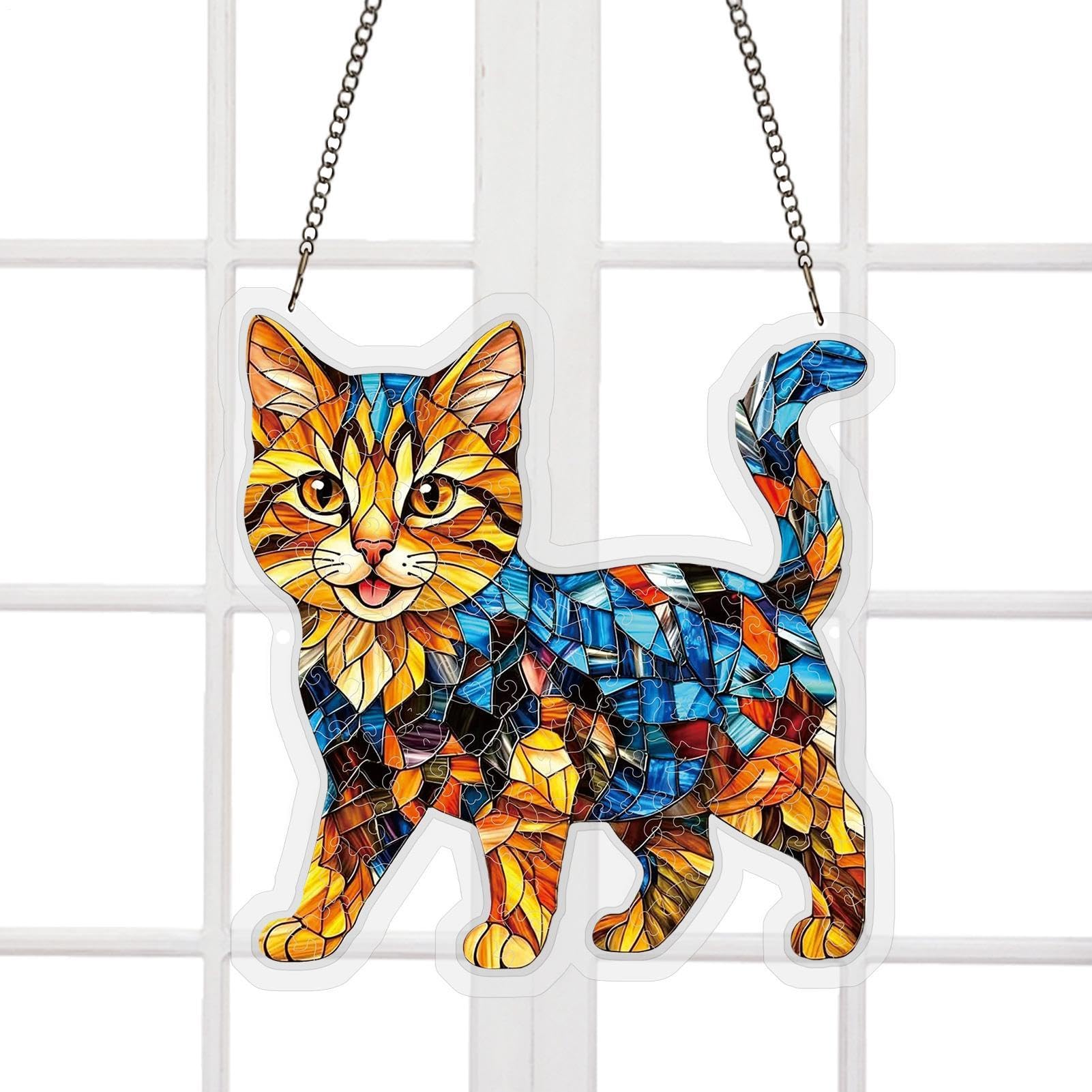 Attrape-soleil acrylique chat pour fenêtre intérieure et décoration salon