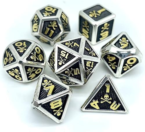 Juego de dados DND de metal para juegos de rol de Calabozos y Dragones, dados de mesa (modelo K Color C)