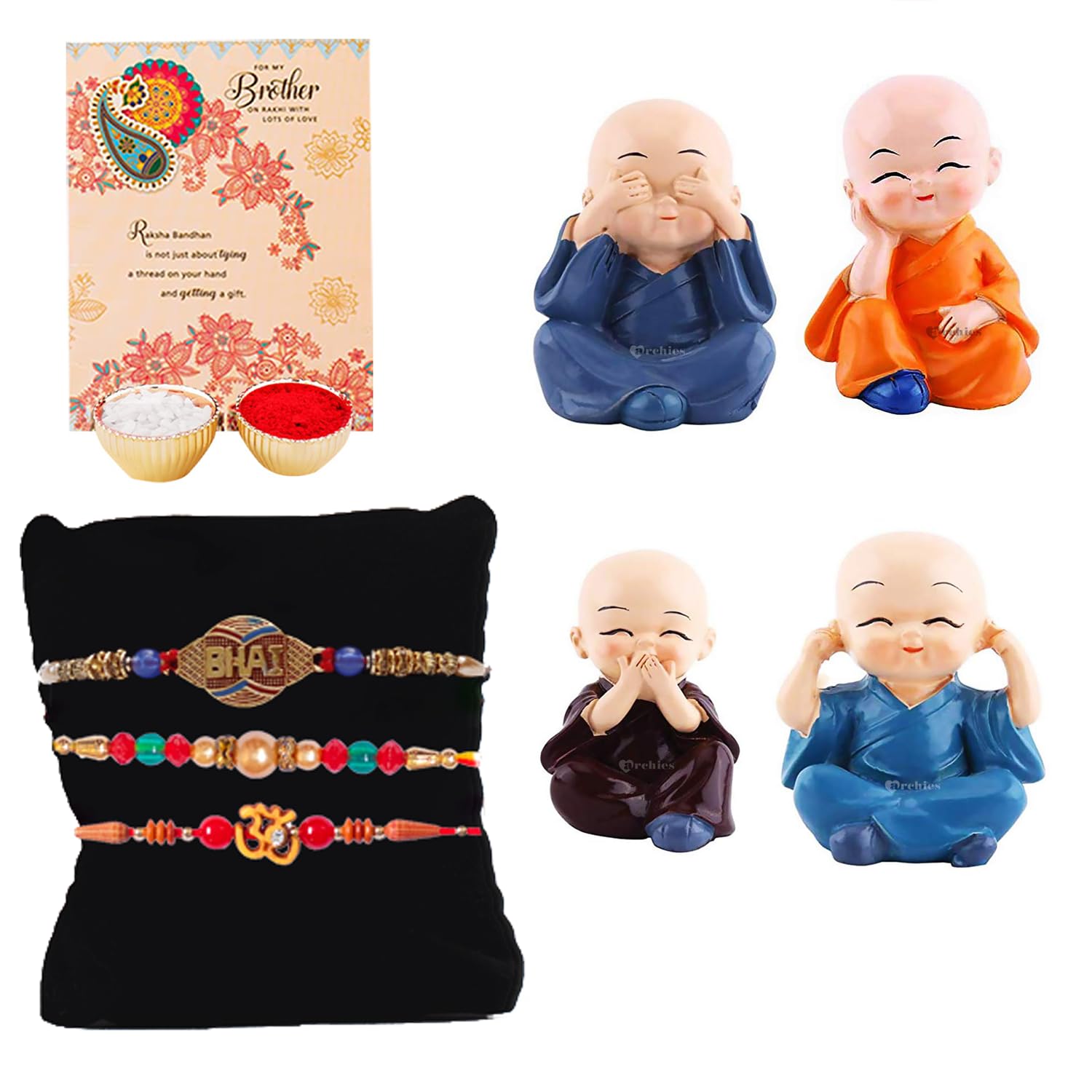 ARCHIES Rakhi Collection For Rakshabandhan | Rakhi For Brother | Rakhi for Bhaiya and Bhabhi | Rakhi Combo Gift Hamper (ACCEPTABLE-BUDDHA+RAKHI COMBO) (B0B3MVRQ1S) Amazon Price History, Amazon Price Tracker