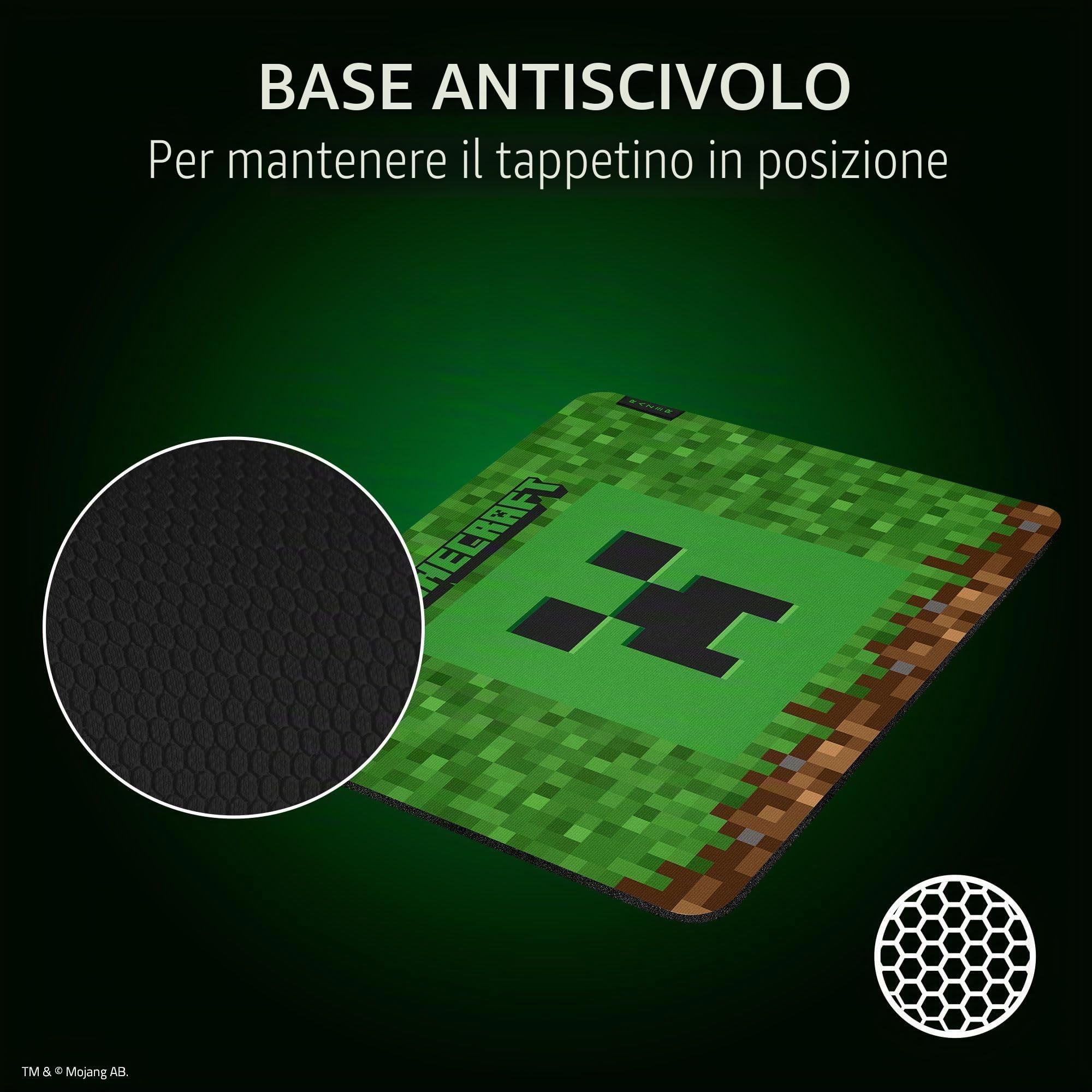 Razer Gigantus V2 - Tappetino per mouse da gioco (medio): superficie in tessuto MicroWeave testurizzato, schiuma di gomma spessa ad alta densità, base antiscivolo, edizione Minecraft
