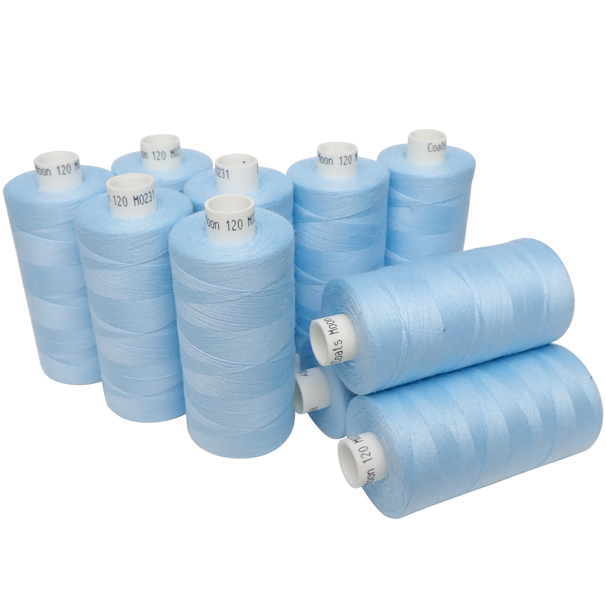 Moon Thread M023110 Light Blue Spun Polyester Sewing Thread - 1000M