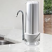 Vista 8 de NU Aqua Sistema de filtro de agua para encimera de 1 etapa con grifo cromado + filtro de carbono de repuesto adicional, filtración y dispensador