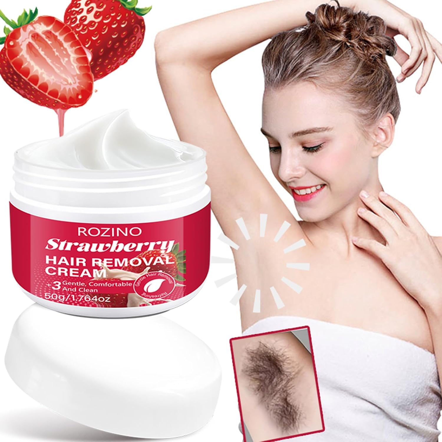 Women's Facial Hair Removal Cream,Easy & Painless Gentle Depilatory Cream