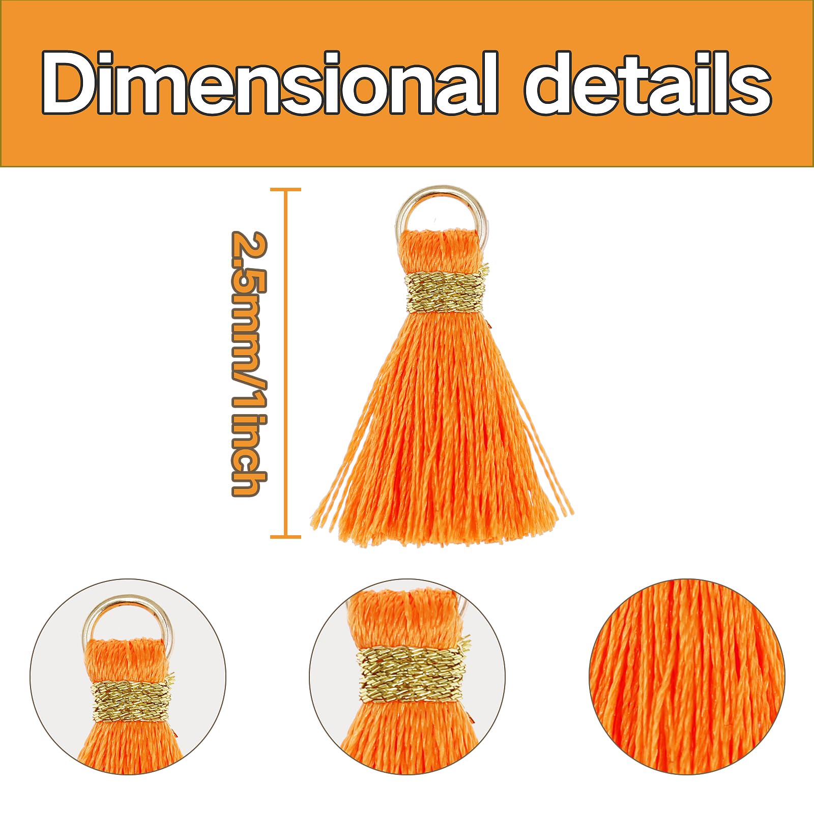VAPKER Lot De 100 Mini Pompons Dorés Faits à La Main Avec Anneau Ouvert Doré Pour Boucles D'oreilles, Bijoux, Colliers, Accessoires De Bricolage - 2 Cm