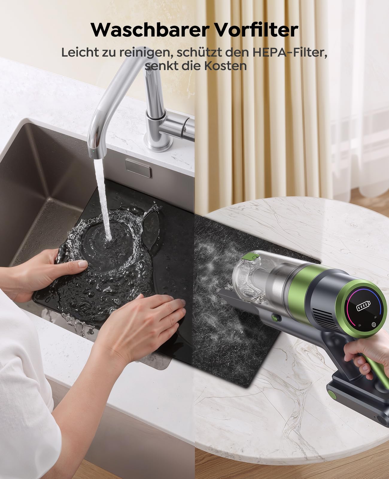 Luftreiniger Allergiker Air Purifier HEPA Luftfilter mit waschbarem Doppelfilter, CADR 450m³/h, Smart WiFi, 20dB Schlafmodus, AQI Anzeige, Aroma, Timer, gegen Staub Pollen, Haustiere & Raucher