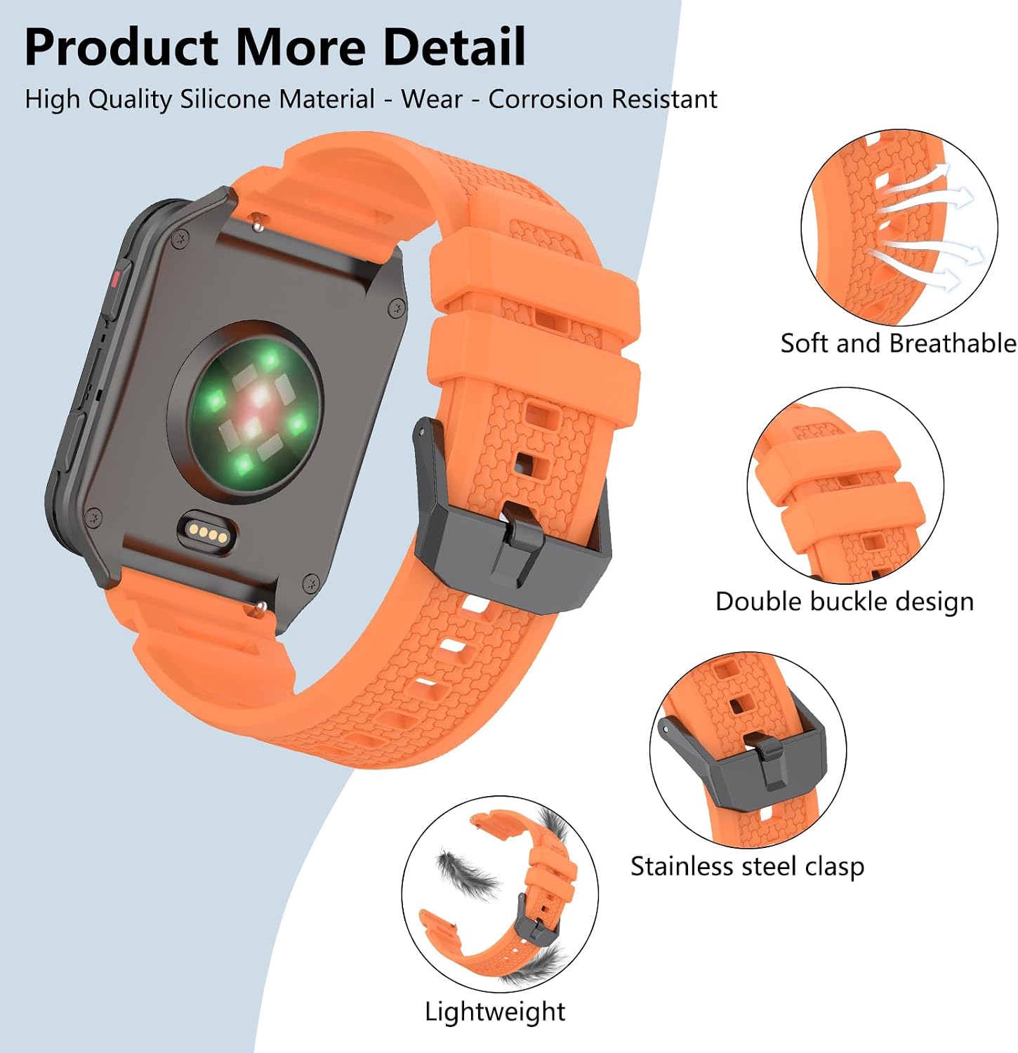 Bands Compatible with Garmin Venu X1, Soft Silicone Watch Strap image 3